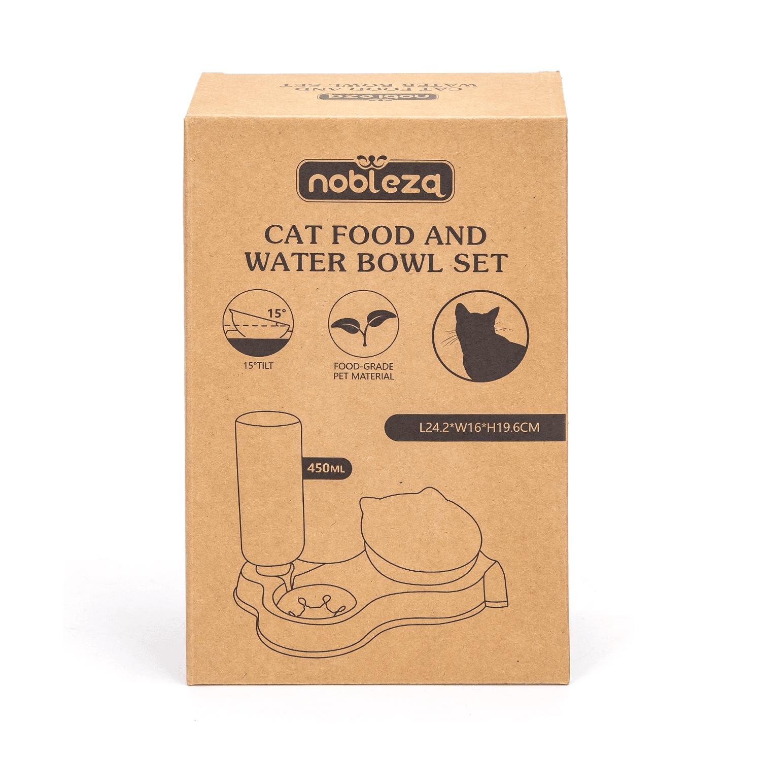 2-in-1 cat food and water bowl set