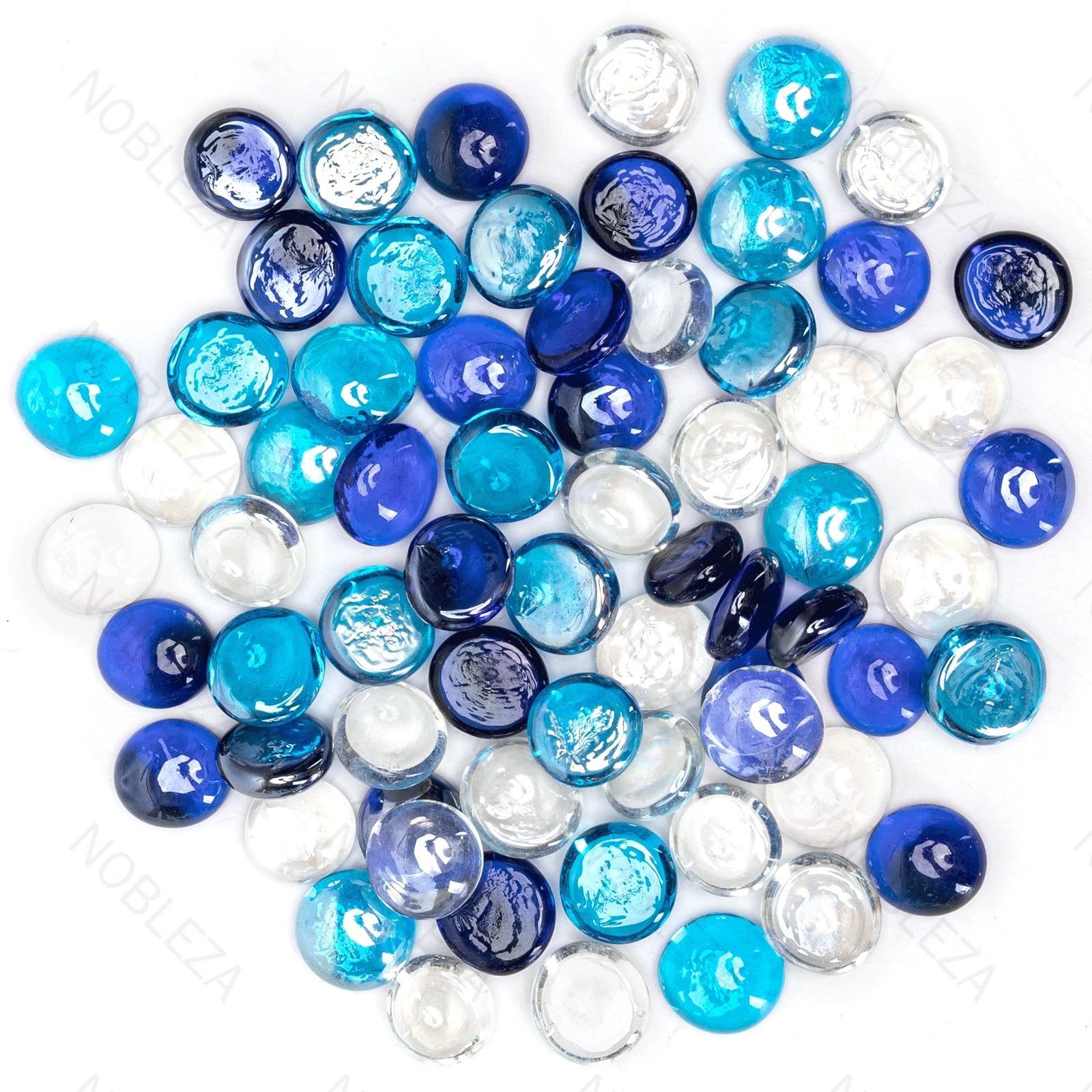 Flat Glass Bead
Dark Blue/Light Blue/White 1.7~2cm