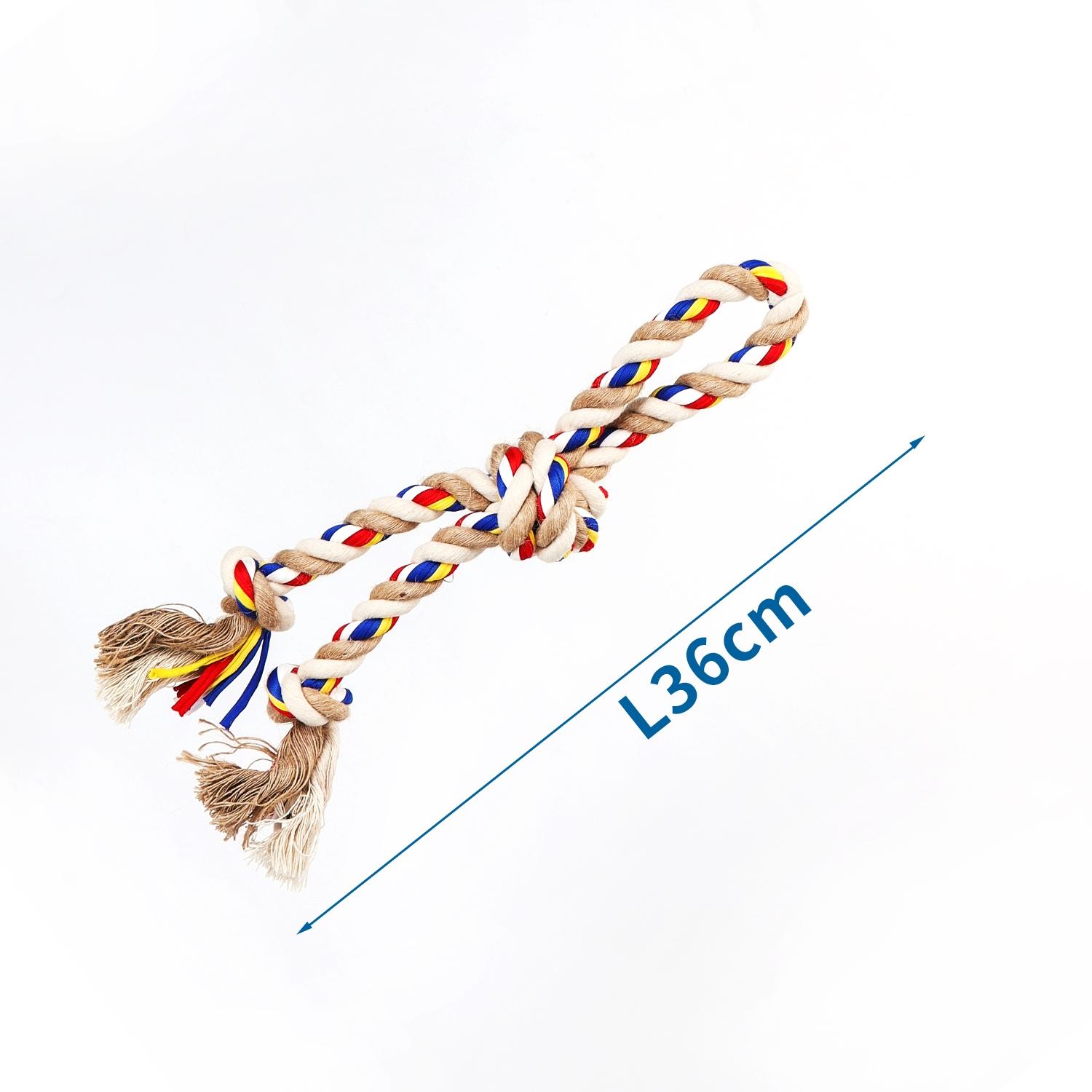 Cotton rope dog toy with handle