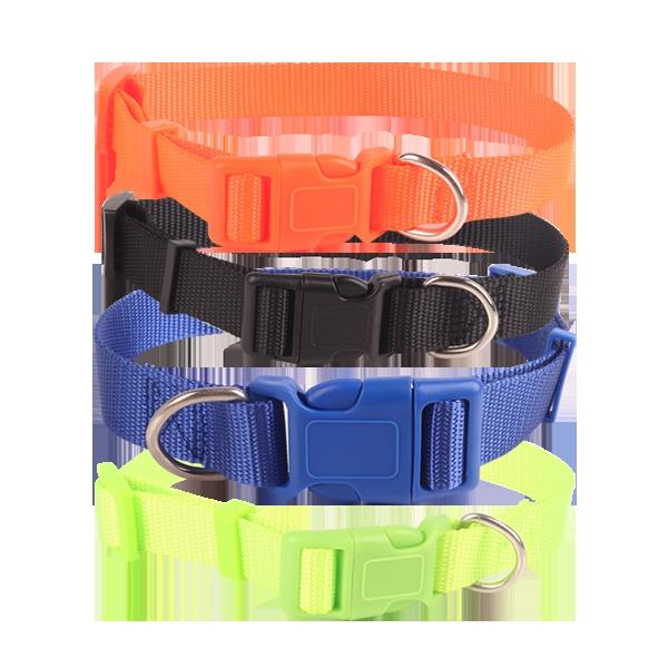 PLAIN IMITATION NYLON DOG COLLAR W1.0*L20-30CM ORANGE/BLACK/BLUE/GREEN