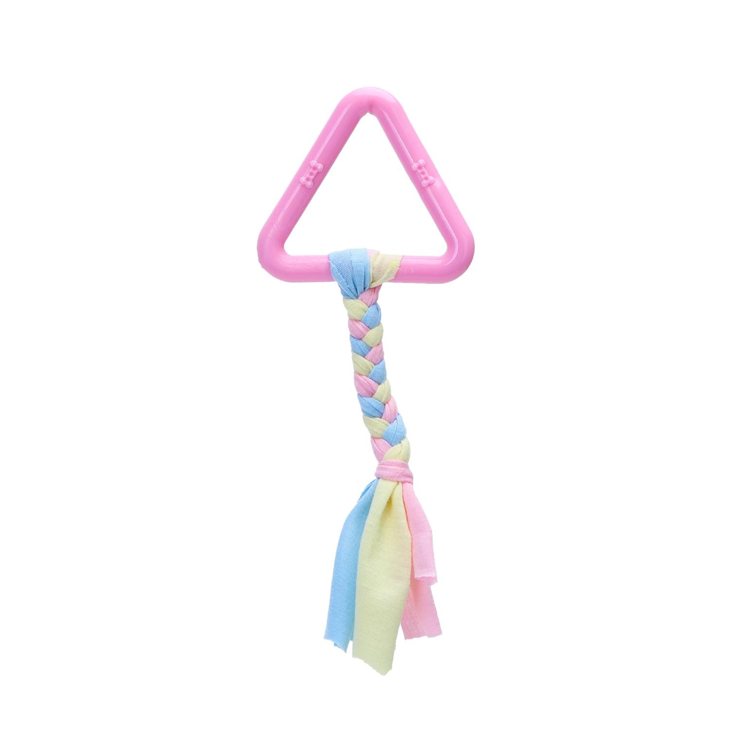 Cotton rope dog toys with TPR triangle