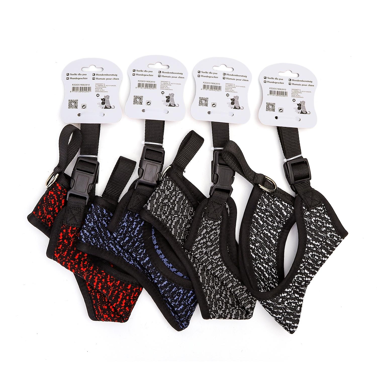 VEST HARNESS KNITTING M（NECK:30CM CHEST:35-50CM） BLACK&RED/BLACK&BLUE/BLACK&WHITE/BLACK&GREY