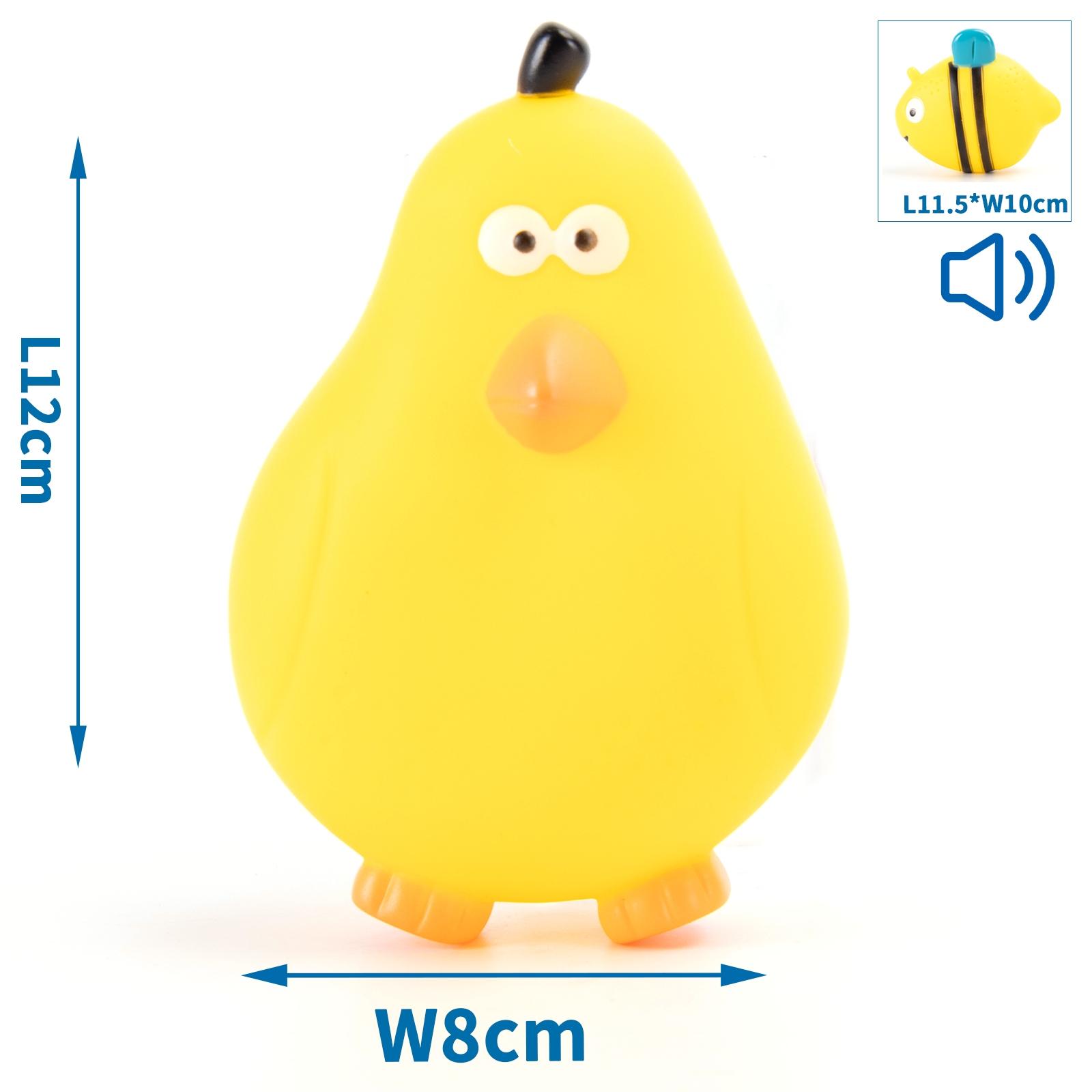 VINYL TOY FLYING FISH, STUCK CHICKEN L11.5*W10CM/L12*W8CM YELLOW