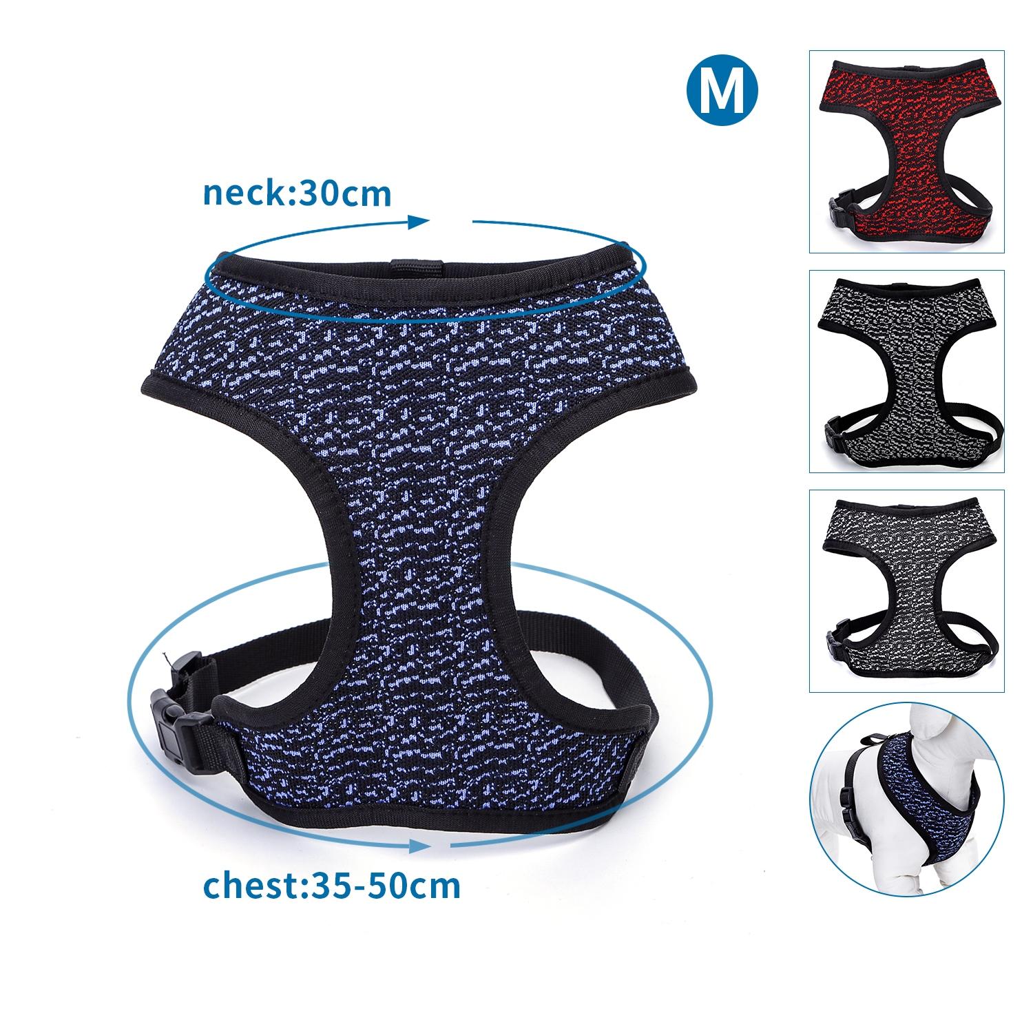 VEST HARNESS KNITTING M（NECK:30CM CHEST:35-50CM） BLACK&RED/BLACK&BLUE/BLACK&WHITE/BLACK&GREY