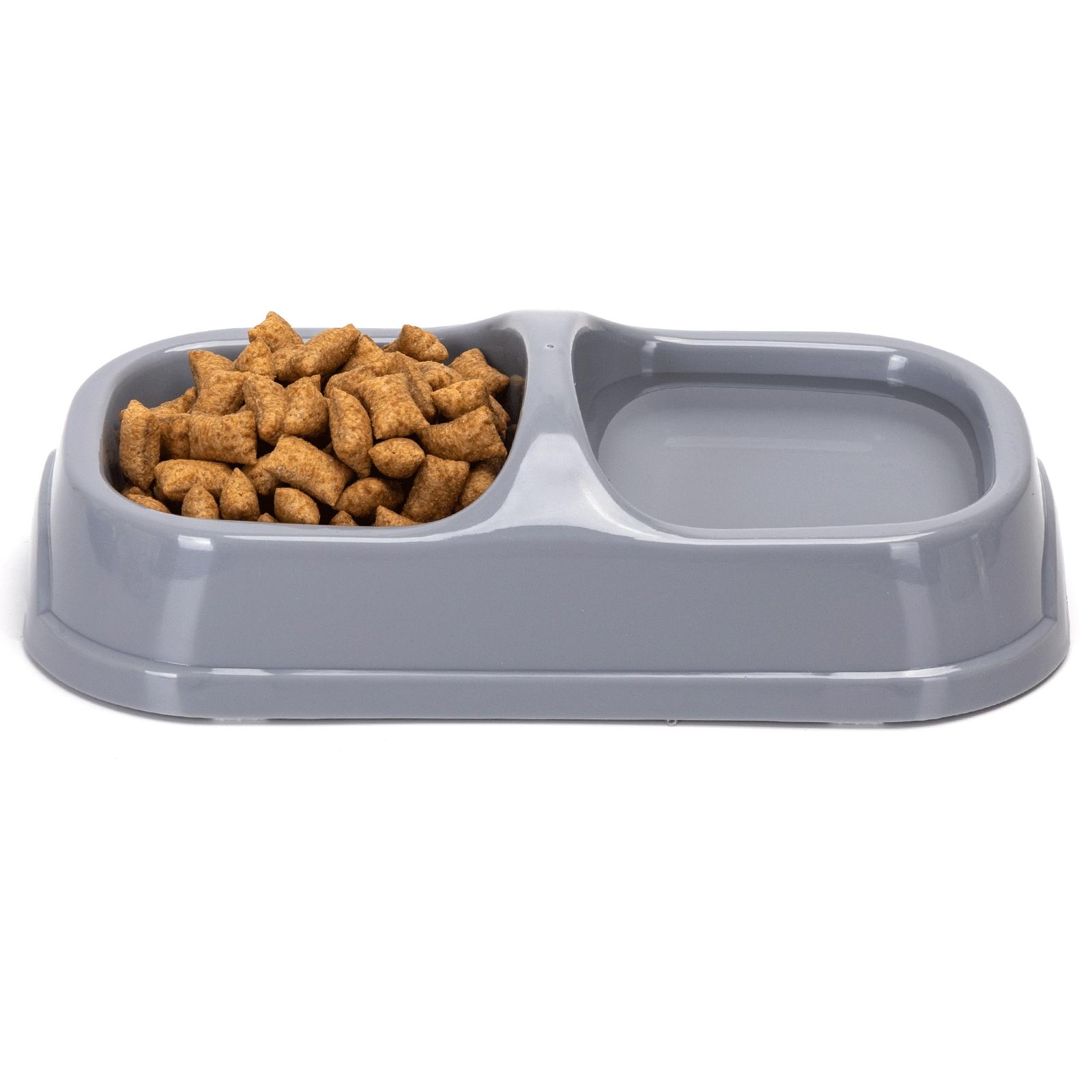 Pet feeding double bowl