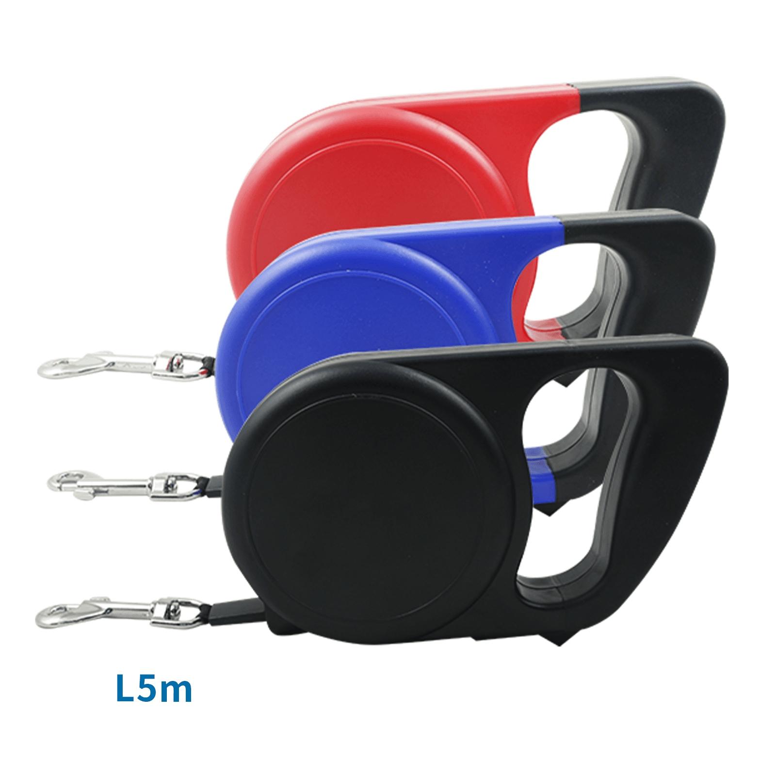 DOG RETRACTABLE LEASH  RED BLUE BLACK L5M 30KG