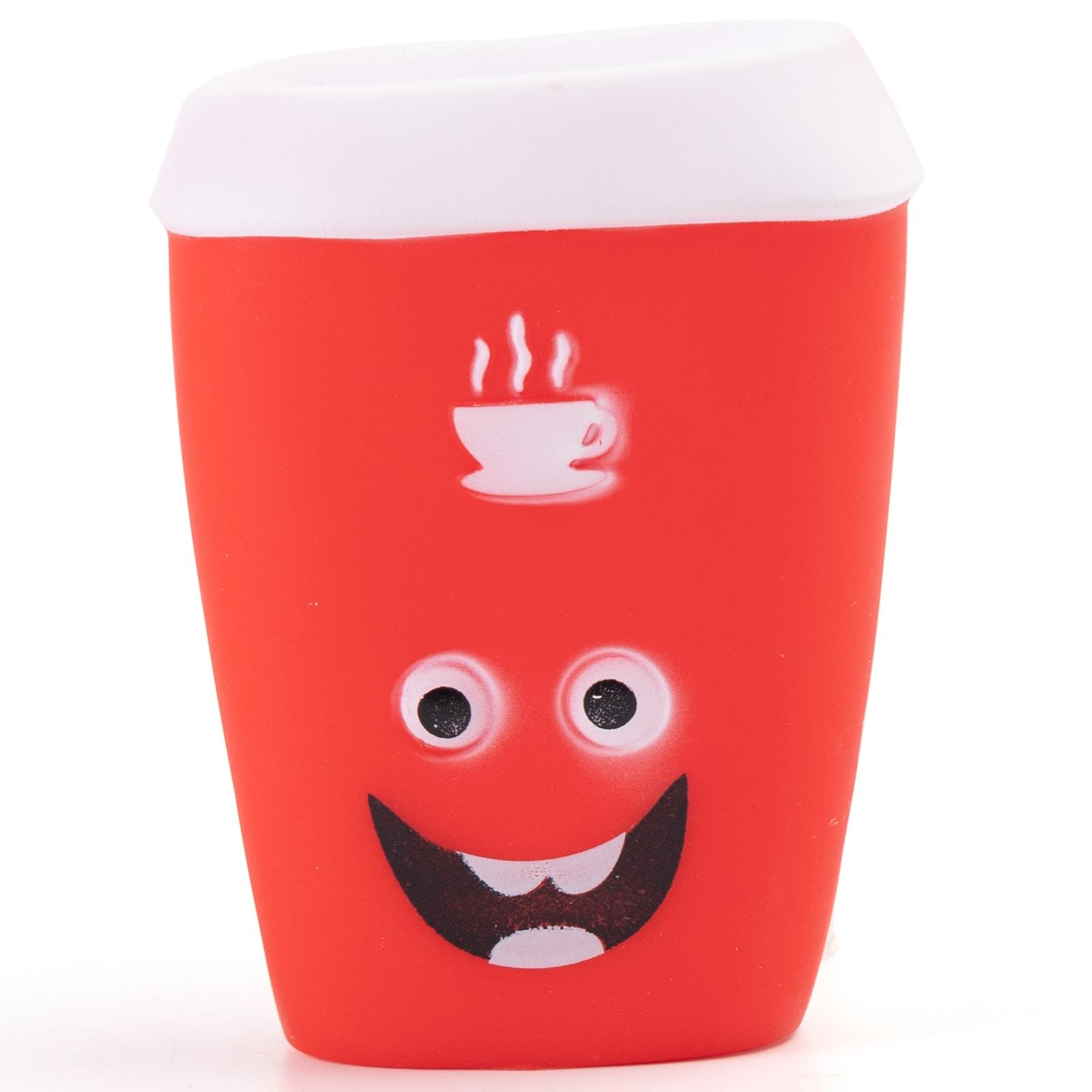 VINYL TOY COFFEE CUP L11.7*W9CM ORANGE/BLUE/RED