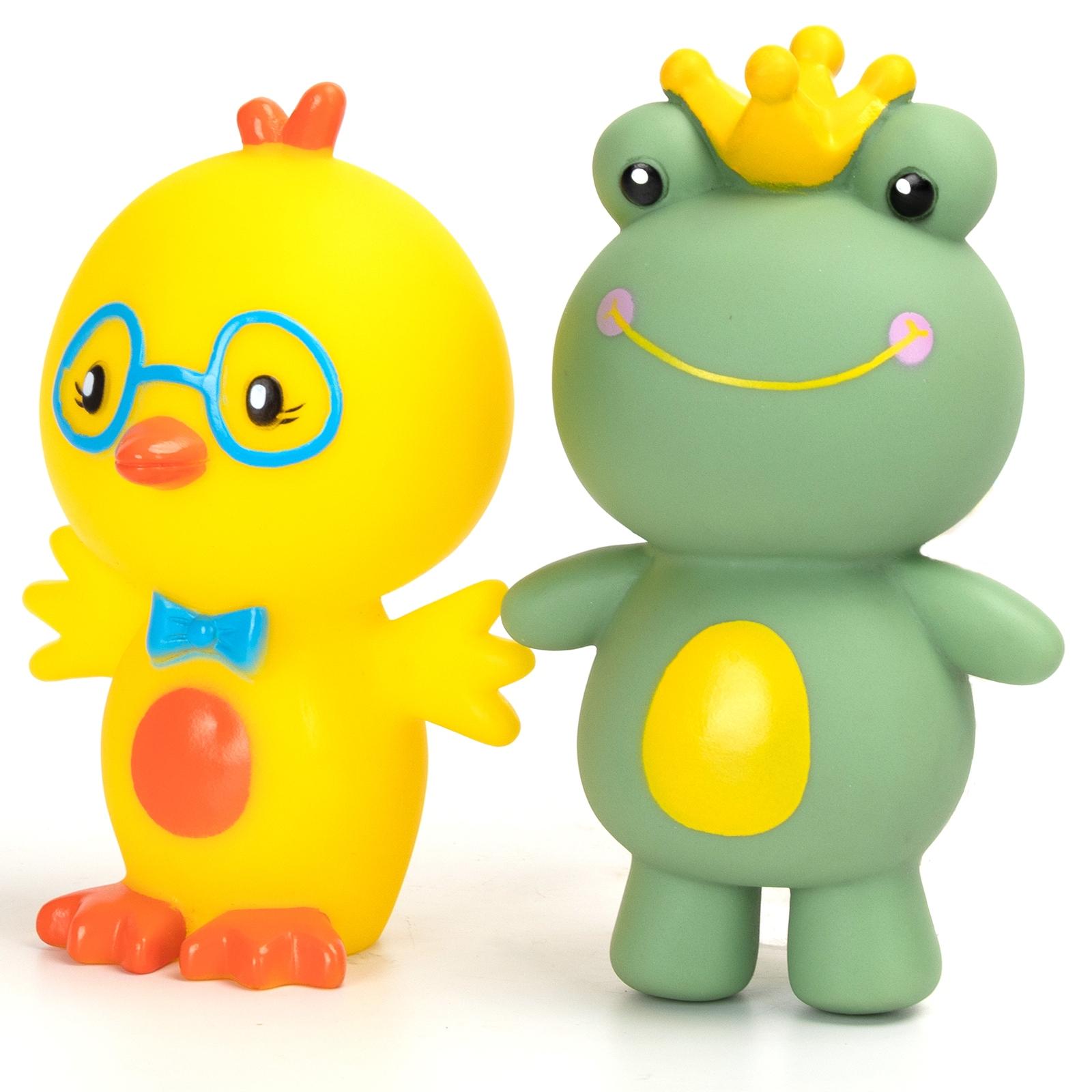 VINYL TOY CARTOON GLASSES CHICKEN/CARTOON FROG L15.3*W8.5CM/L16.2*W9.5CM YELLOW/GREEN