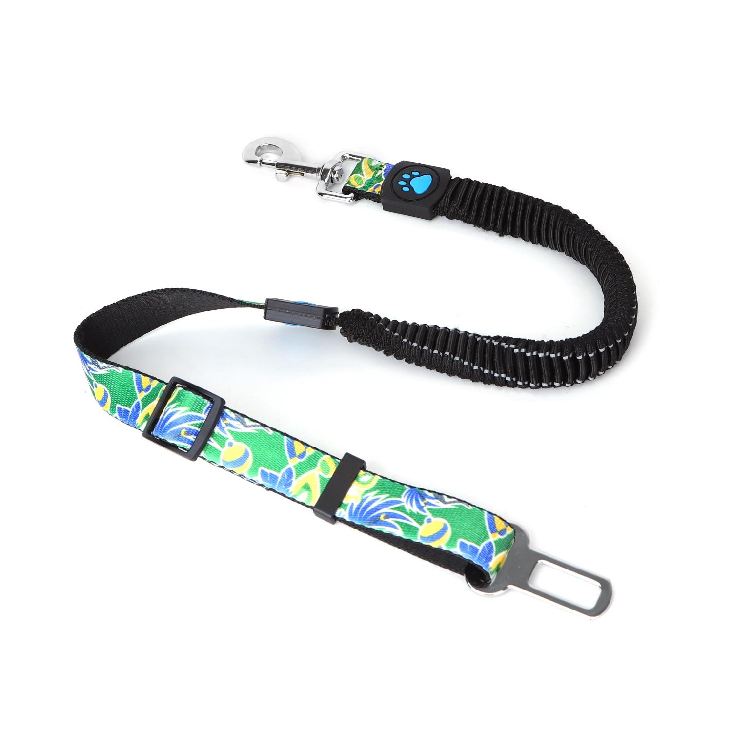 ELESTIC PADDED DOG SAFETY BELT W2.5*L70-90CM BLUE/PINK/GREEN/DARK BLUE