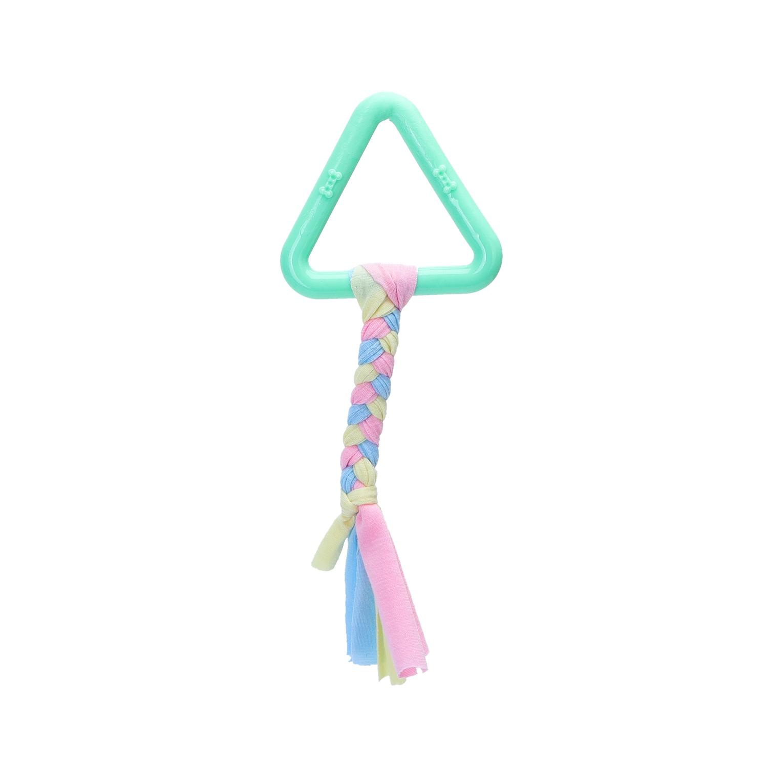 Cotton rope dog toys with TPR triangle