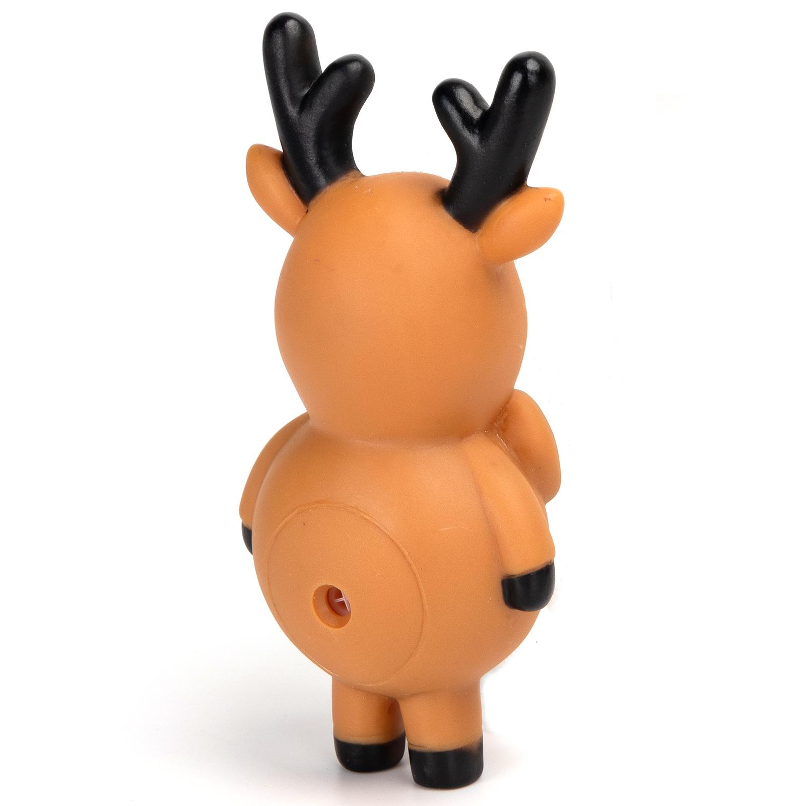 VINYL TOY CHRISTMAS MOOSE L12.8*W6.1CM BROWN