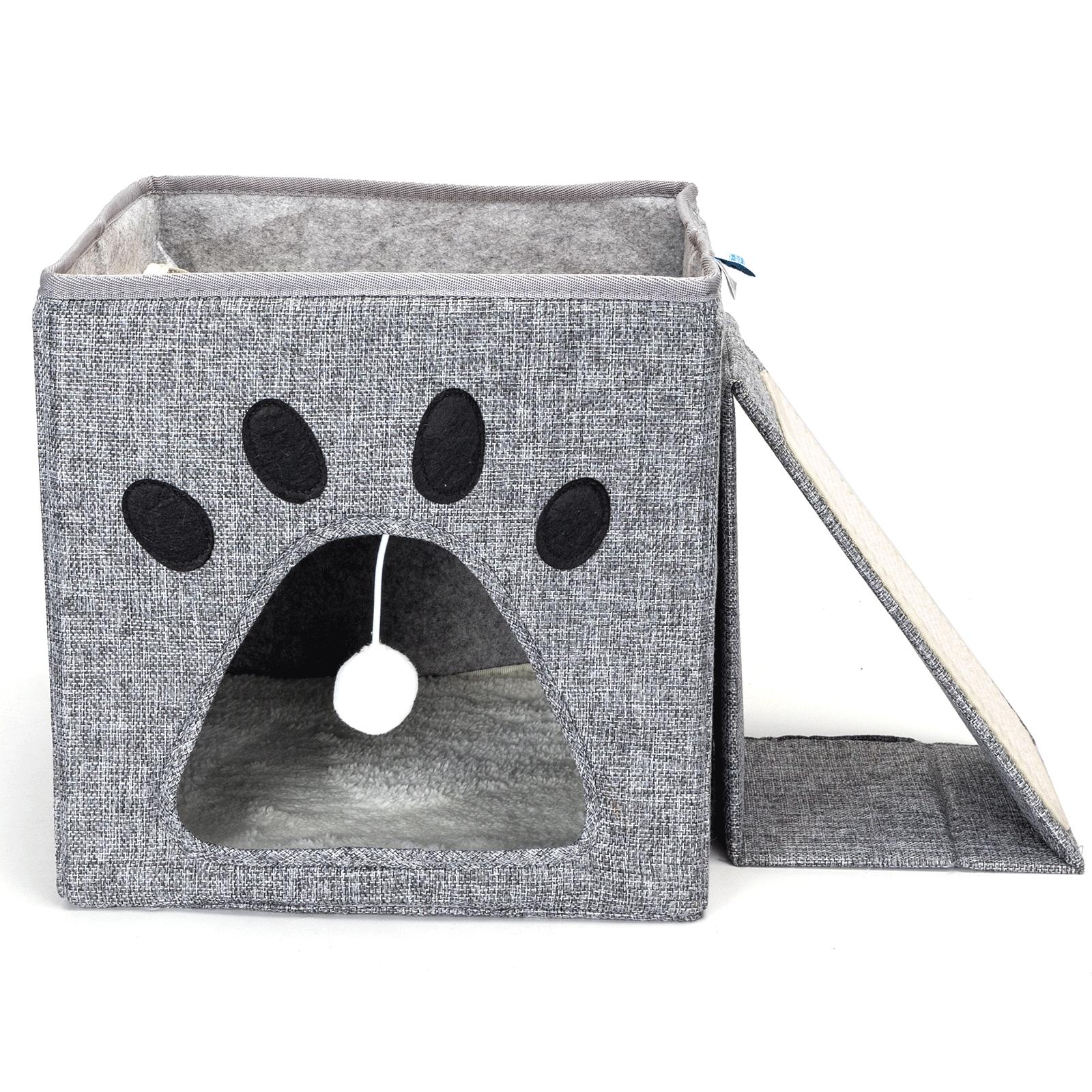 Foldable spliced cat scratch board cat bed