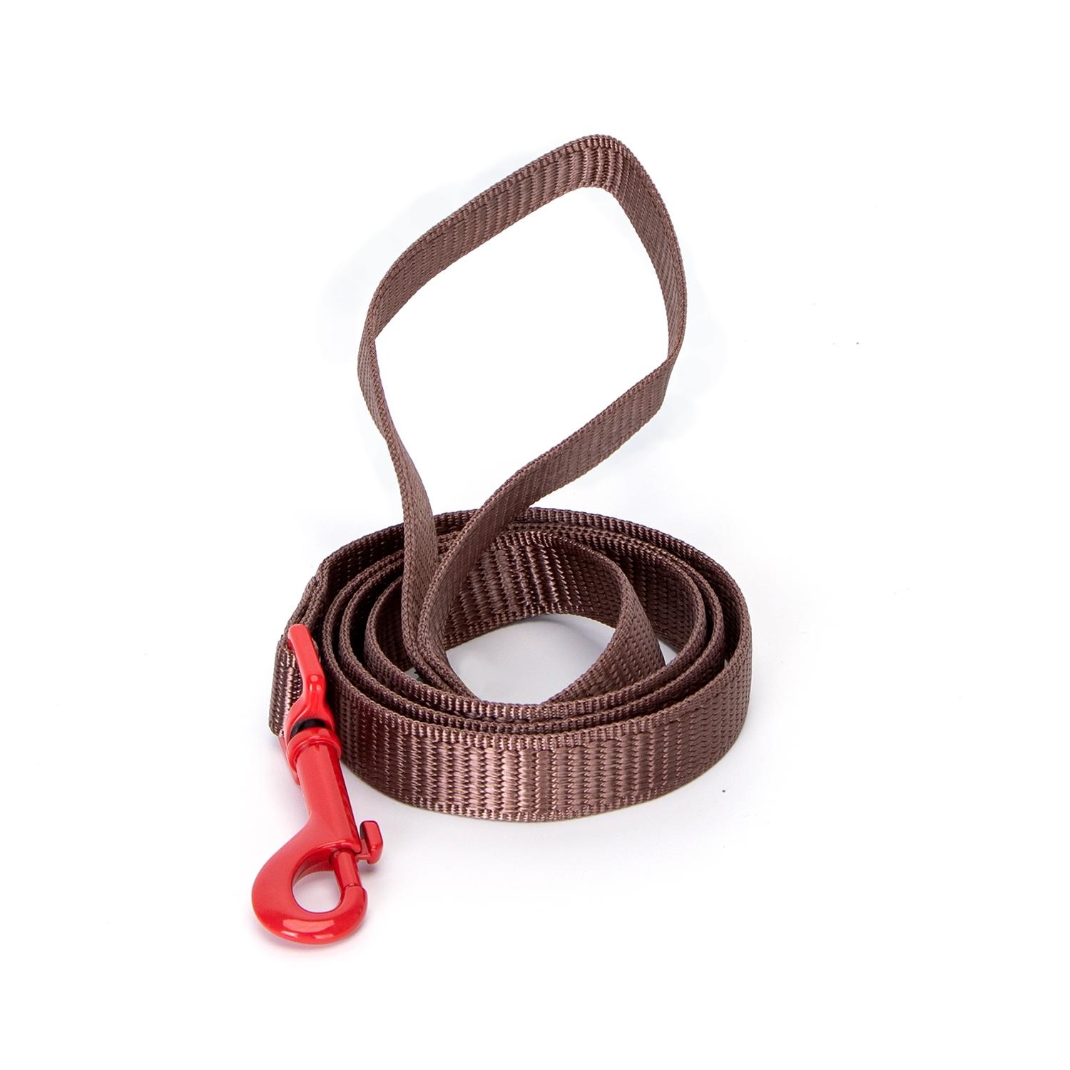 COLOURED NYLON DOG LEASH W1.5*L120CM RED/BROWN/BLUE/GREEN