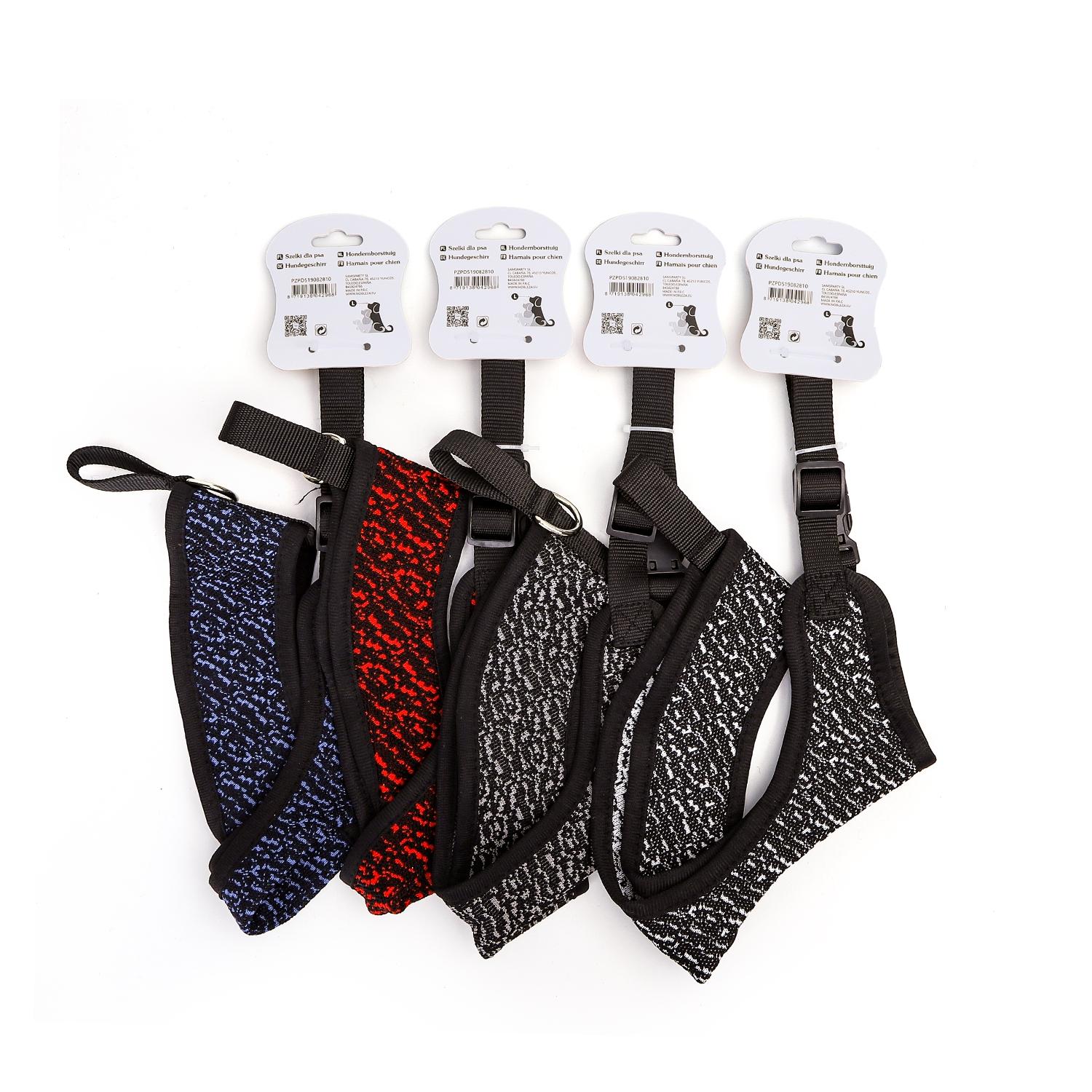 VEST HARNESS KNITTING L（NECK: 35CM CHEST:40-55CM） BLACK&RED/BLACK&BLUE/BLACK&WHITE/BLACK&GREY