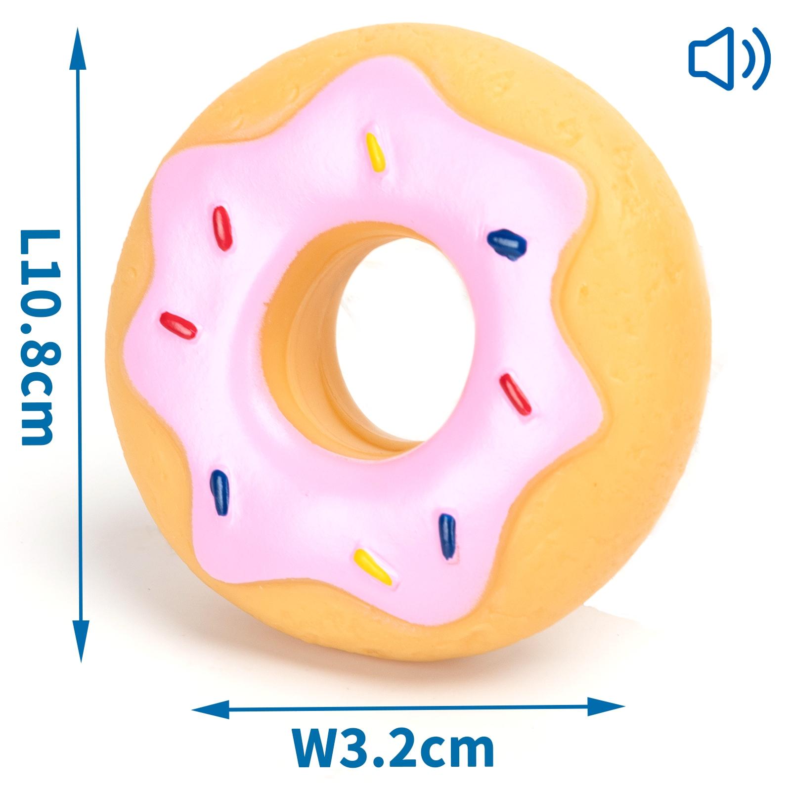 VINYL TOY MEDIUM DONUT L10.8*W3.2CM BROWN & PINK