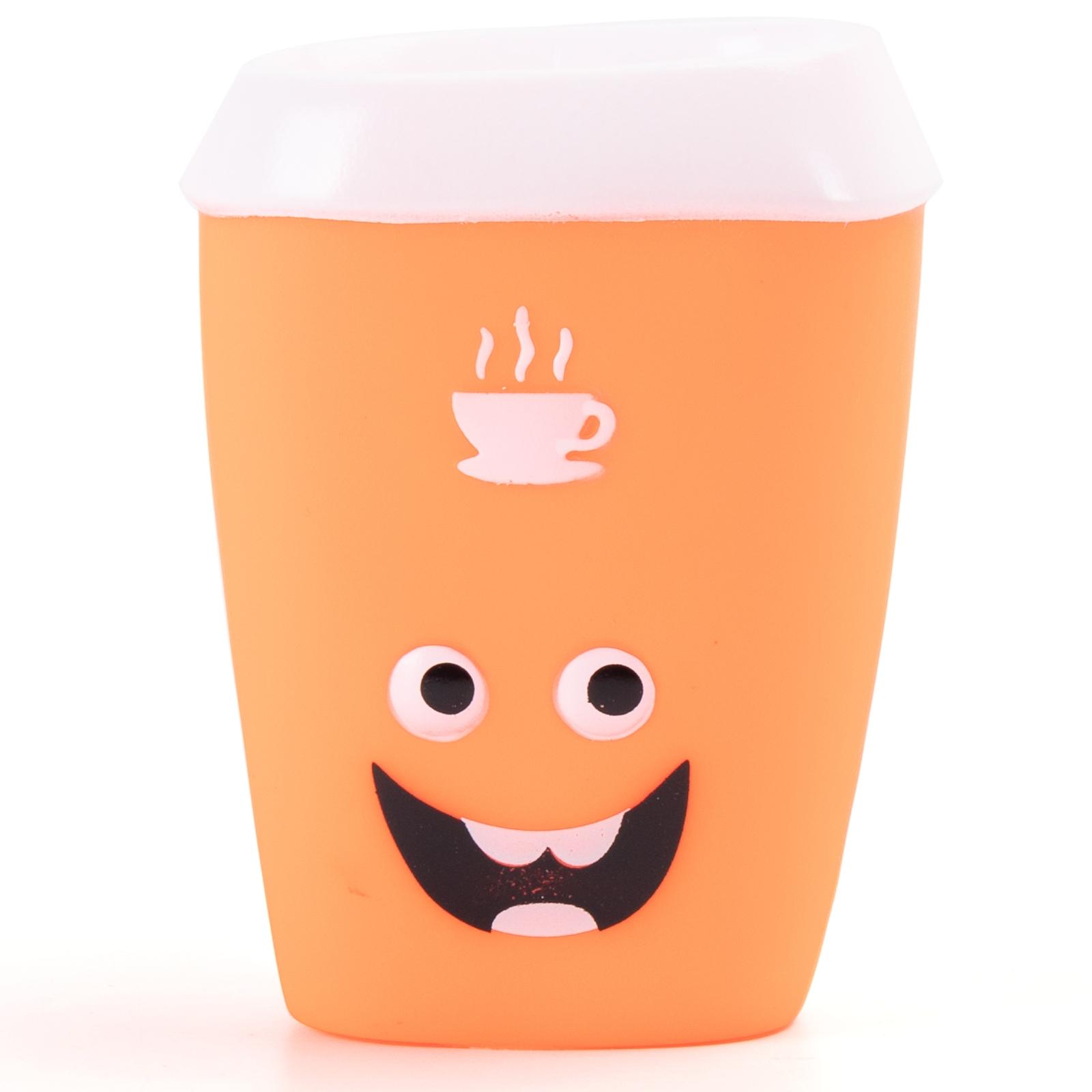 VINYL TOY COFFEE CUP L11.7*W9CM ORANGE/BLUE/RED