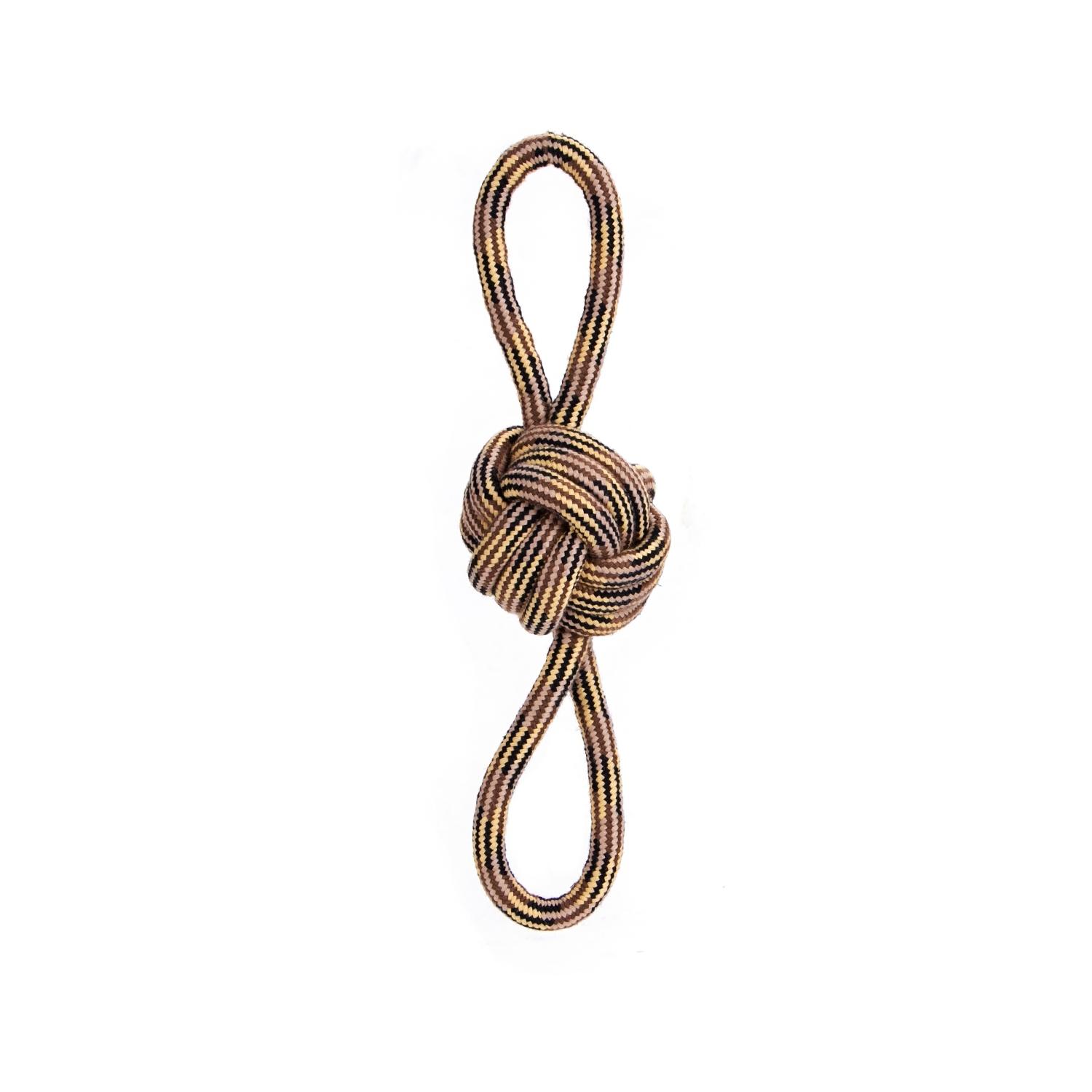 Cotton rope dog toy with ball and handle