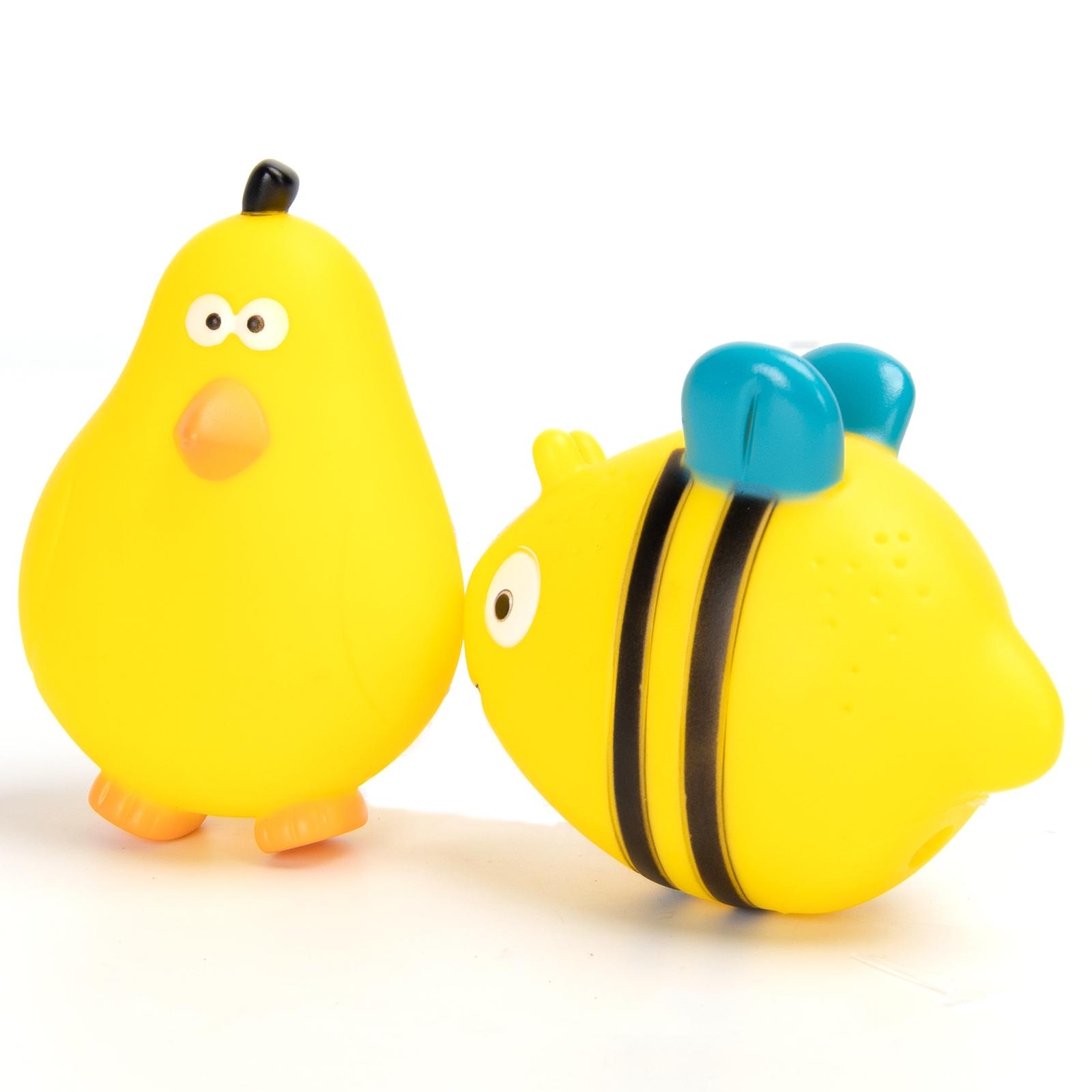 VINYL TOY FLYING FISH, STUCK CHICKEN L11.5*W10CM/L12*W8CM YELLOW