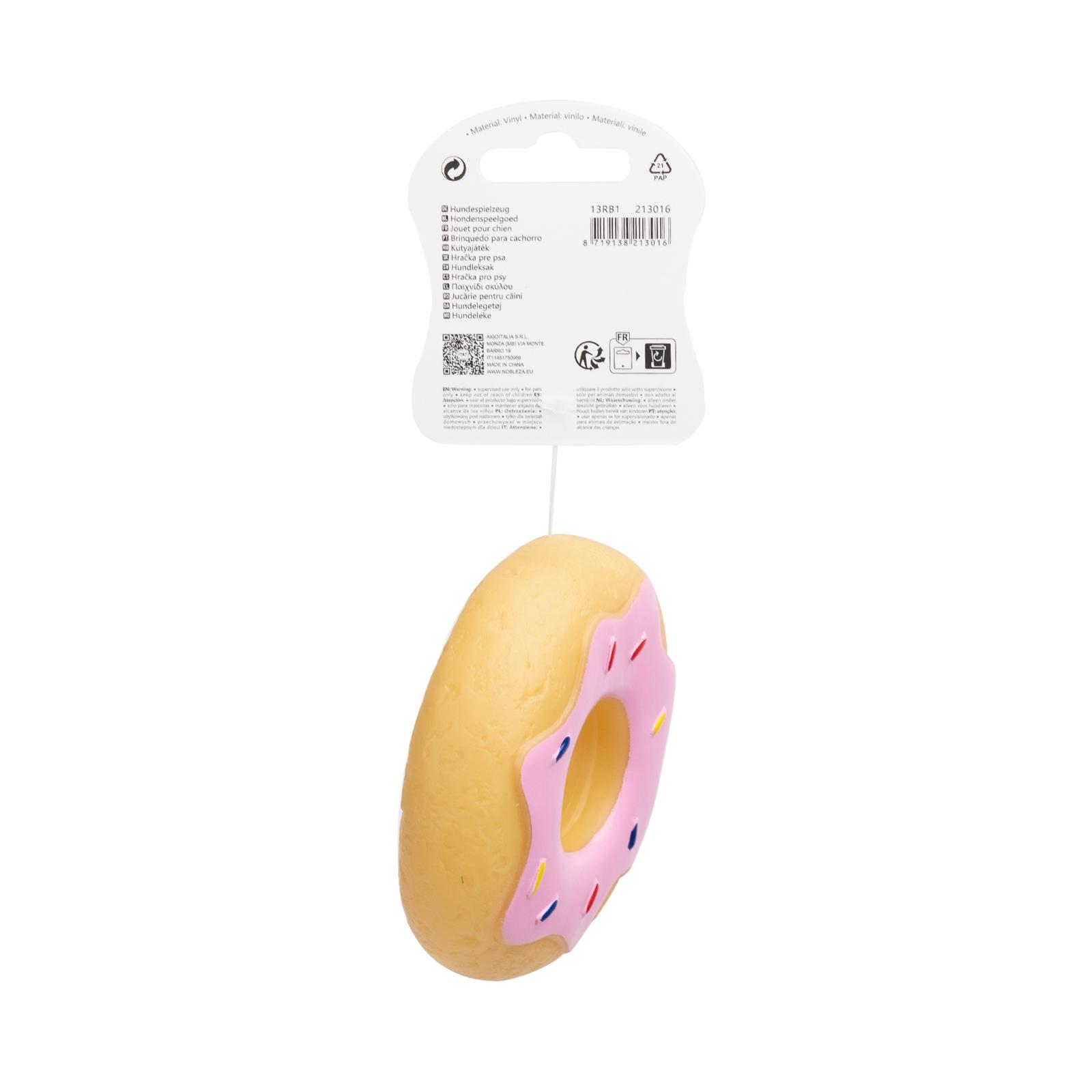 VINYL TOY MEDIUM DONUT L10.8*W3.2CM BROWN & PINK