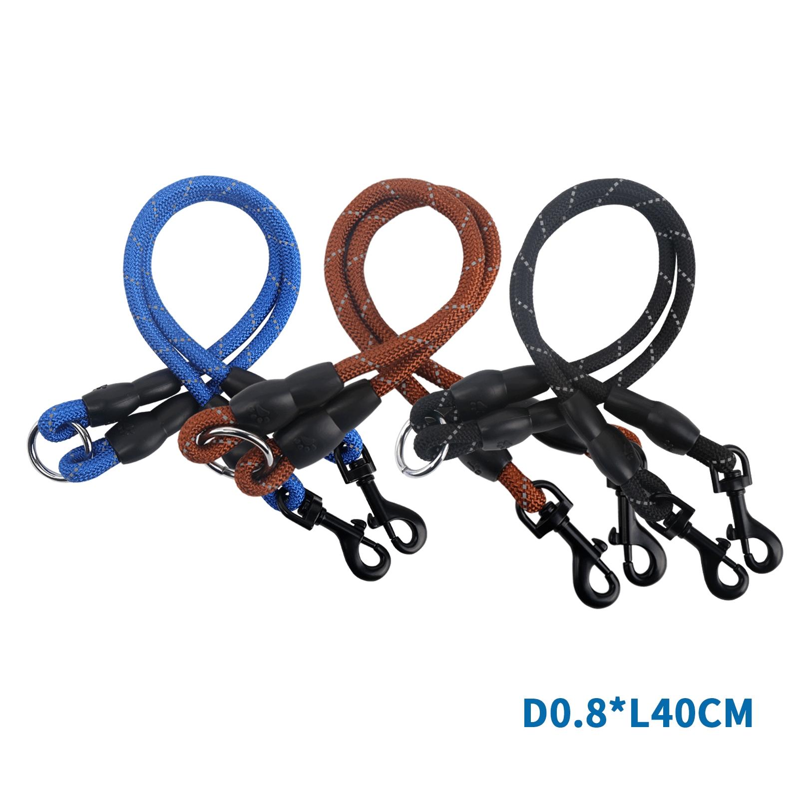 Double hooks reflective dog leash