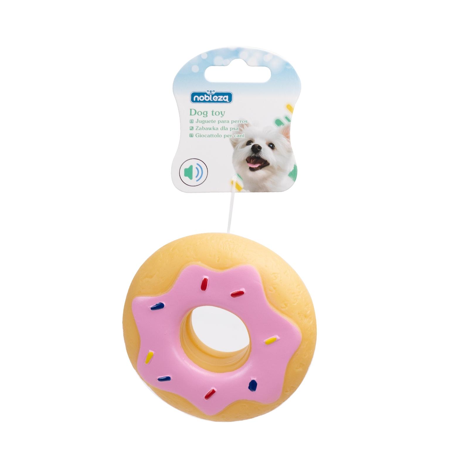 VINYL TOY MEDIUM DONUT L10.8*W3.2CM BROWN & PINK