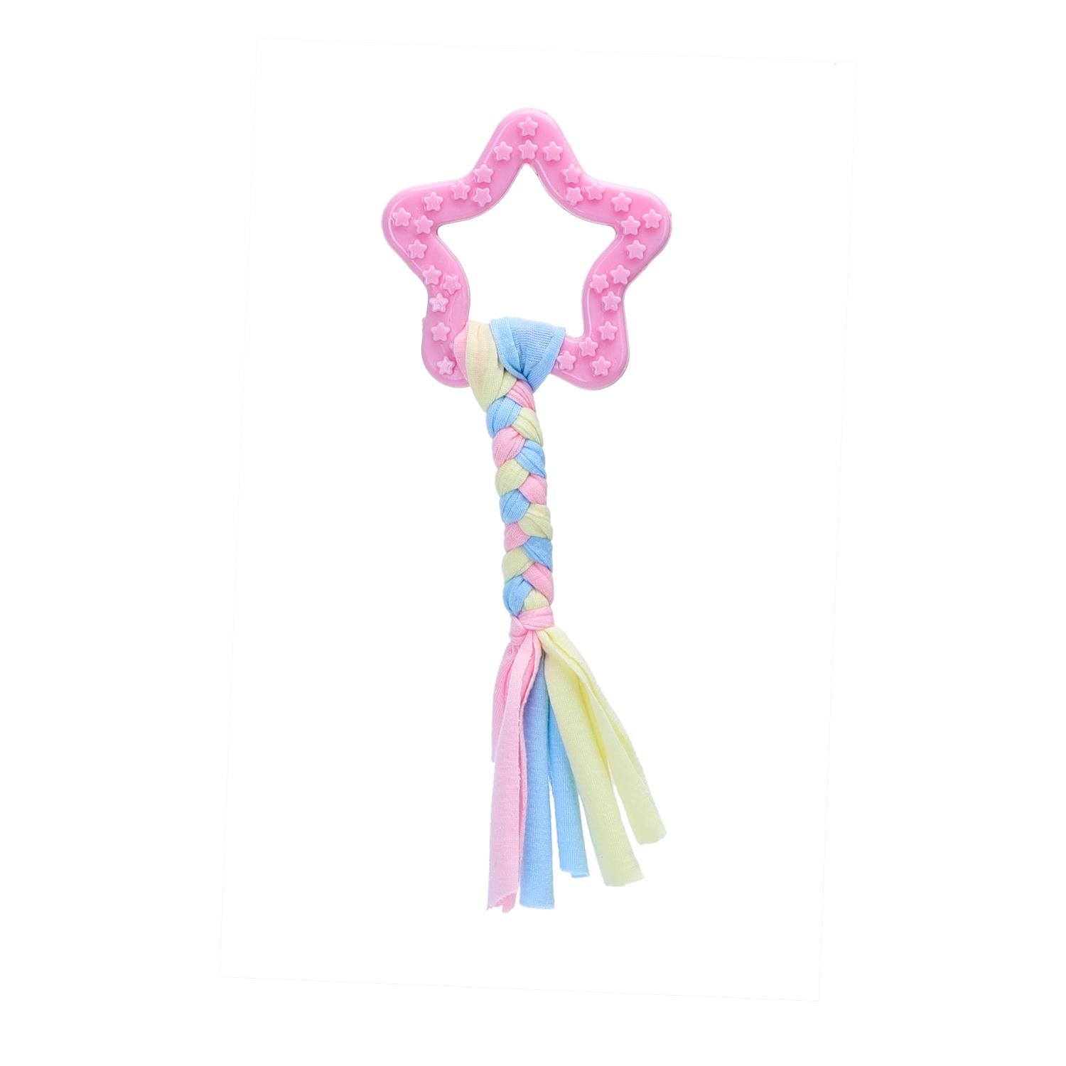 Cotton rope dog toys with TPR star