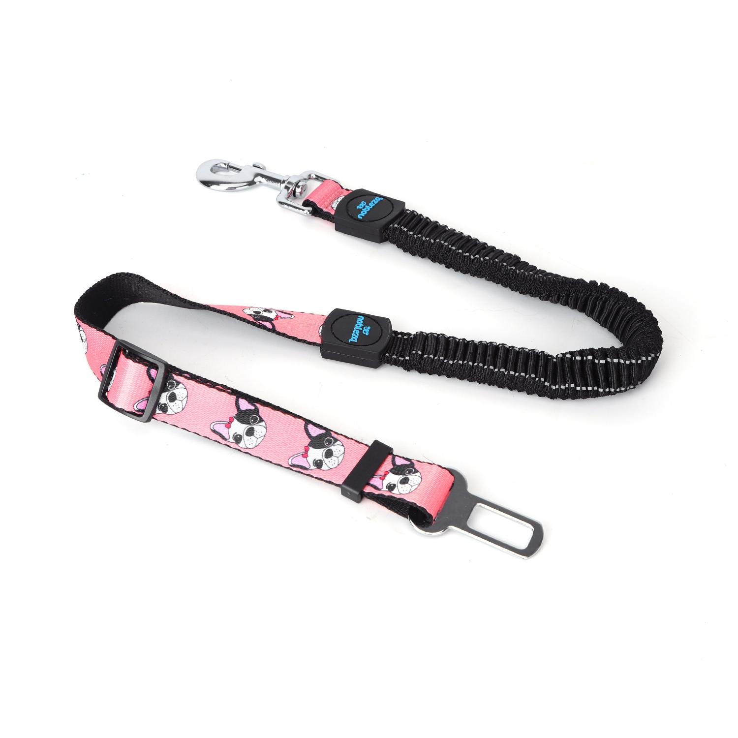 ELESTIC PADDED DOG SAFETY BELT W2.5*L70-90CM BLUE/PINK/GREEN/DARK BLUE