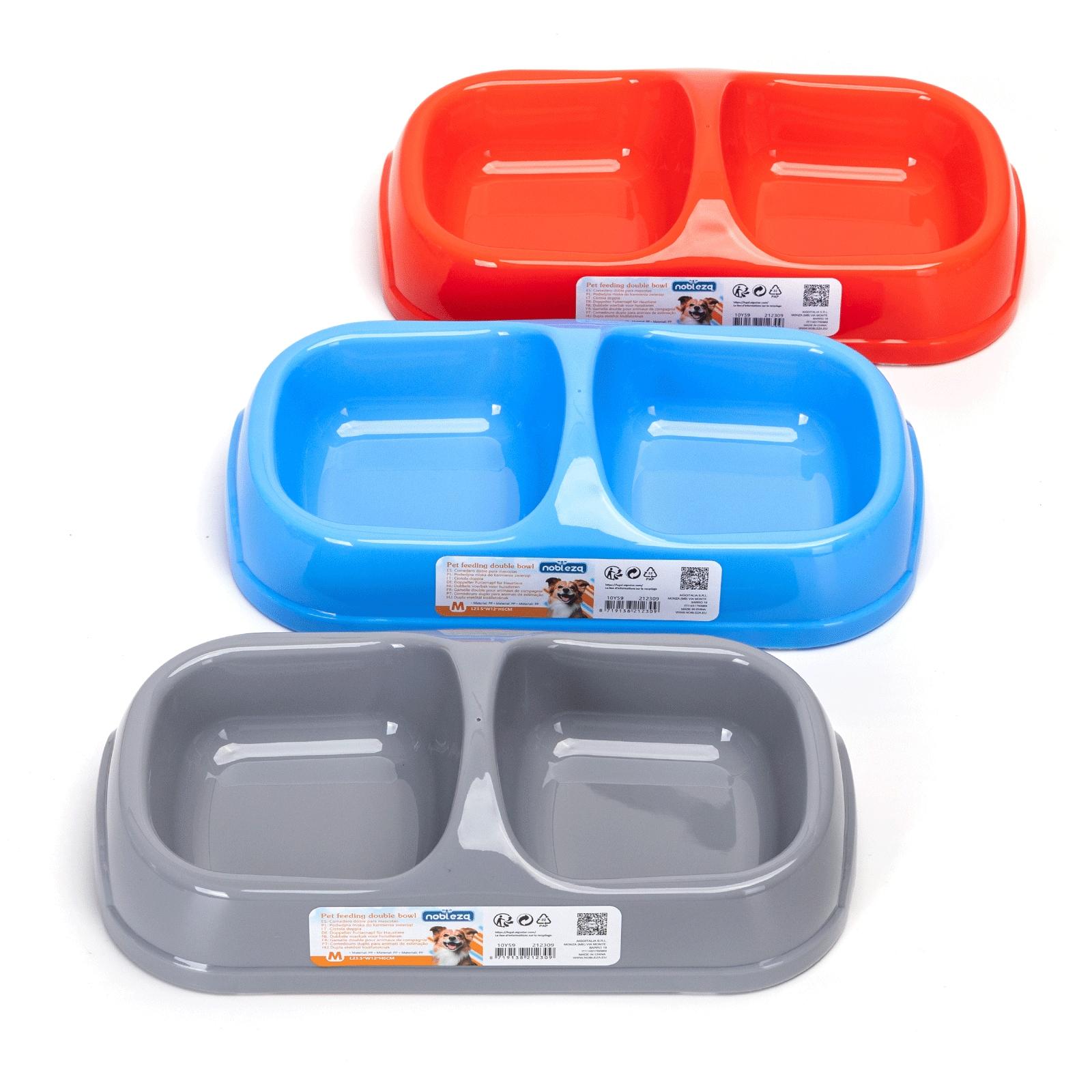 Pet feeding double bowl