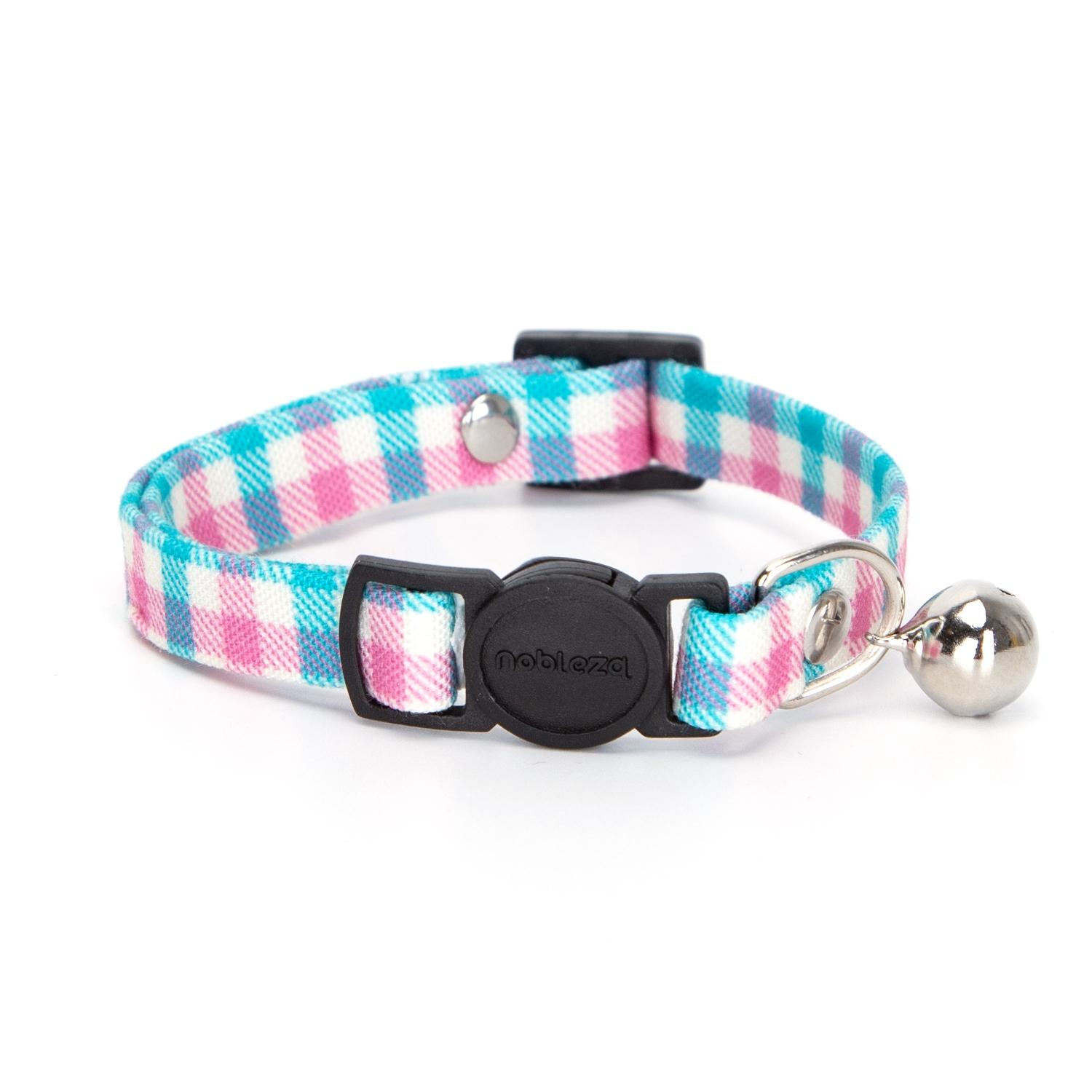 CAT COLLAR W1.0*L30CM PINK&BLUE/BLACK&RED/BLACK&BLUE