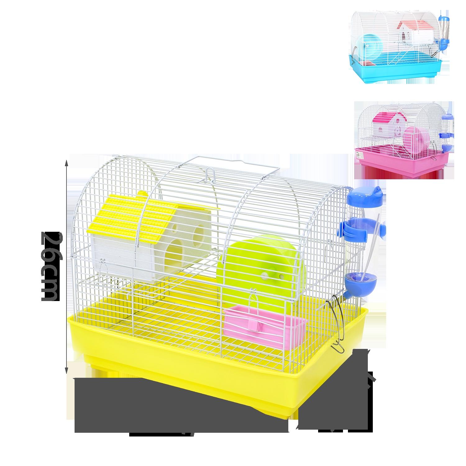 HAMSTER CAGE 07 L33*W23*H26CM BLUE/PINK/YELLOW