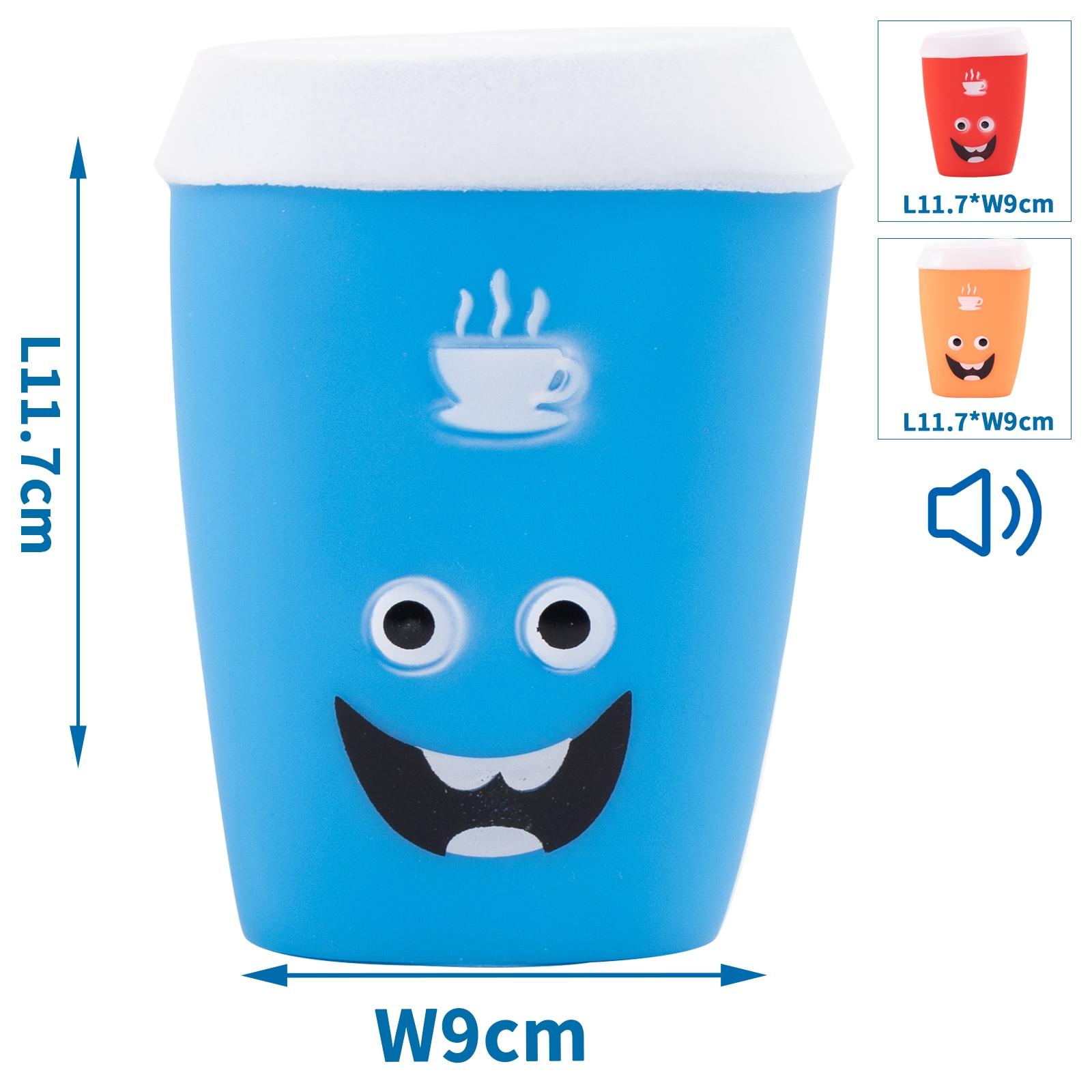 VINYL TOY COFFEE CUP L11.7*W9CM ORANGE/BLUE/RED