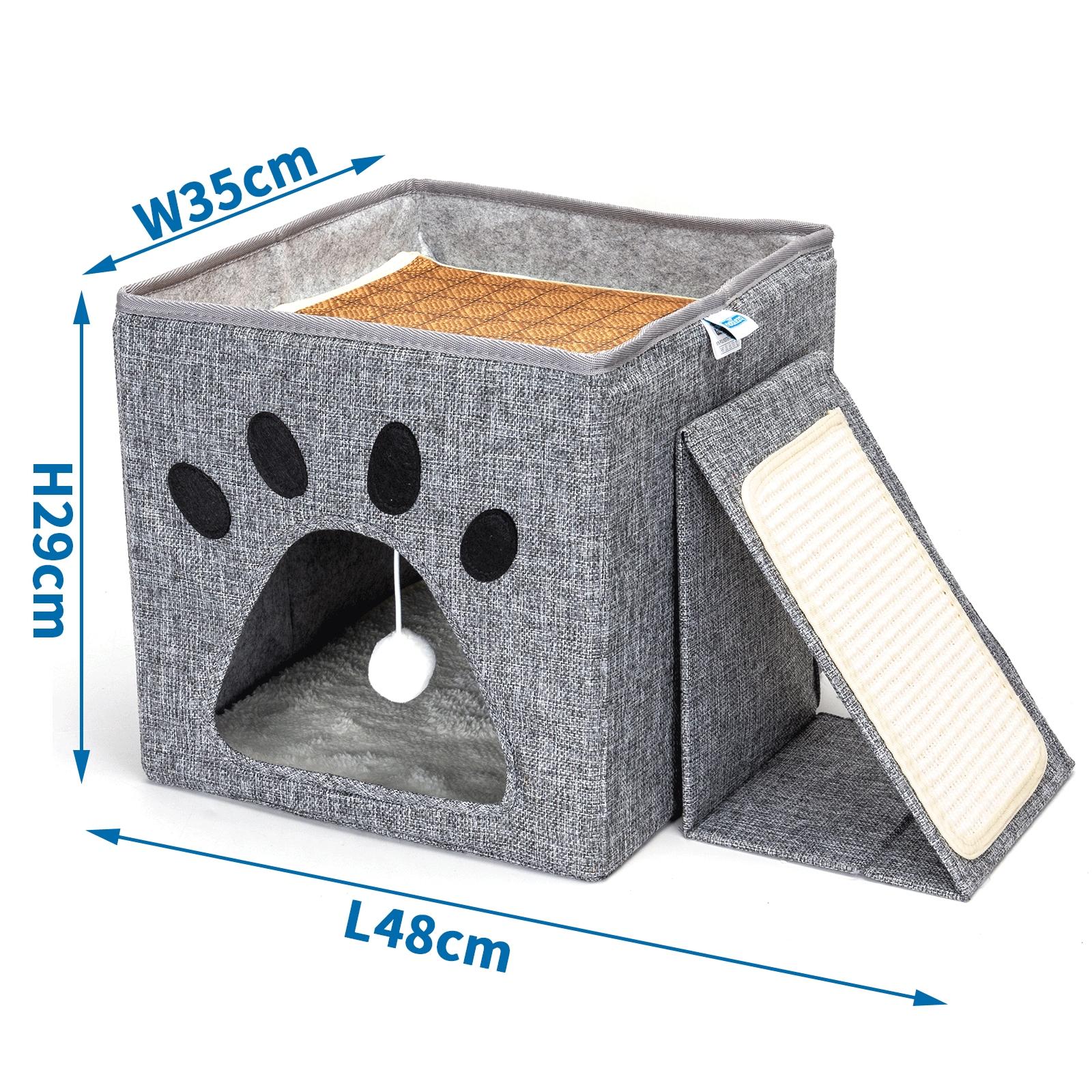 Foldable spliced cat scratch board cat bed