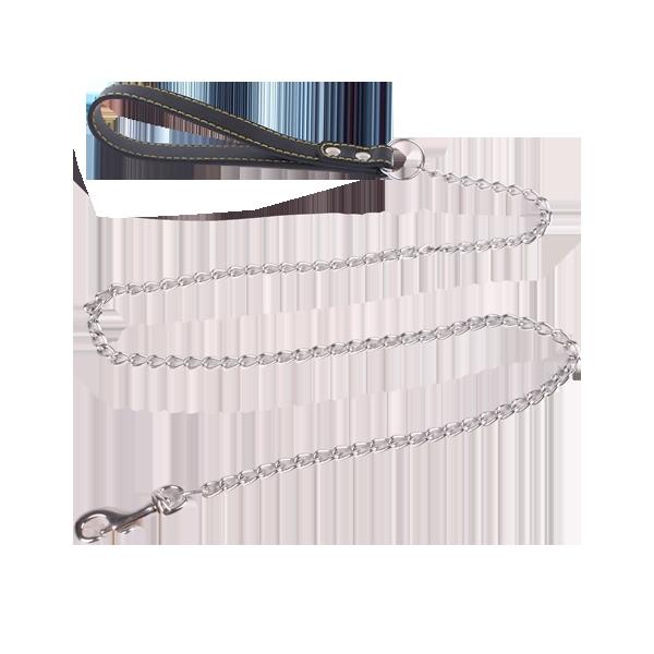 DOG LEAD CHAIN WITH PU HANDLE D4.0MM*L120CM