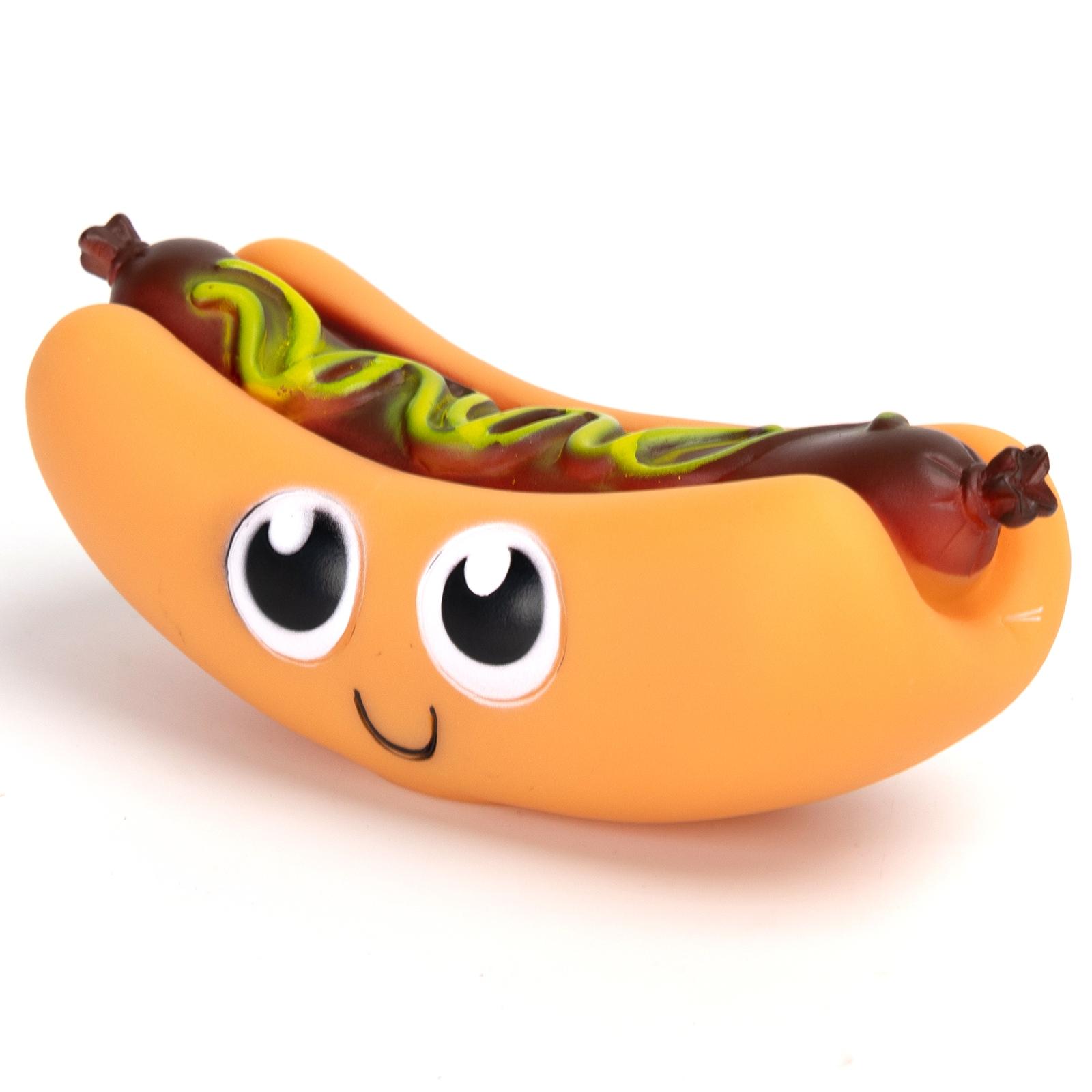 VINYL TOY CARTOON HOT DOG L14.5*W4.5CM BROWN