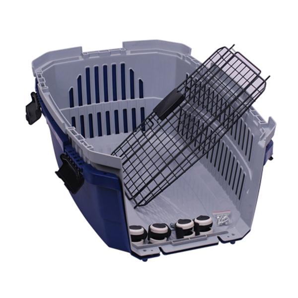 Bicolor pet transport carrier with universal wheels