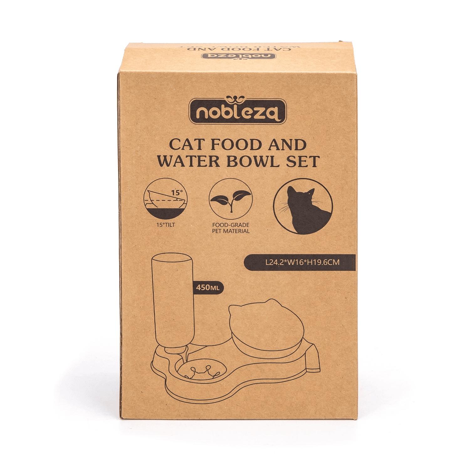 2-in-1 cat food and water bowl set