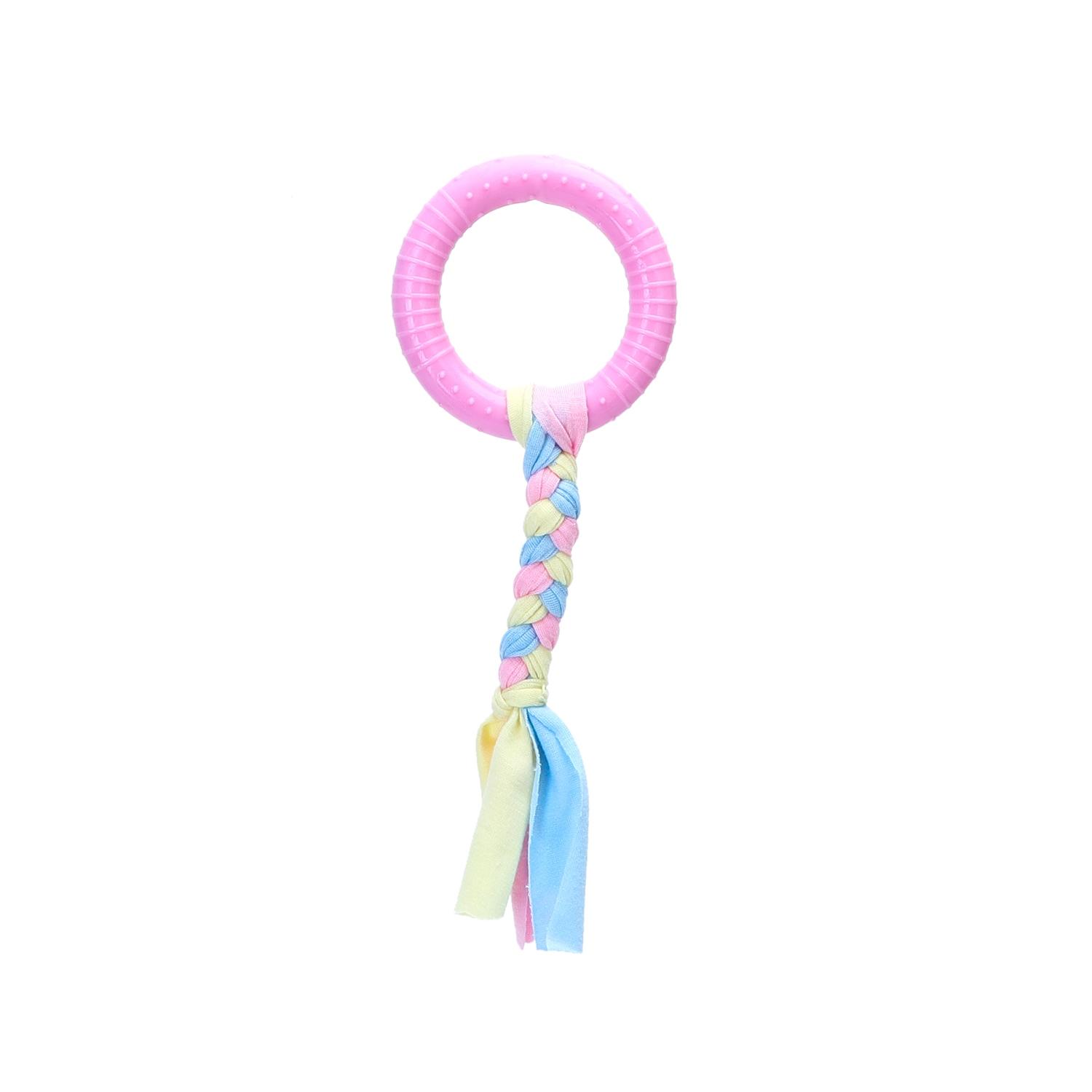 Cotton rope dog toys with TPR circle