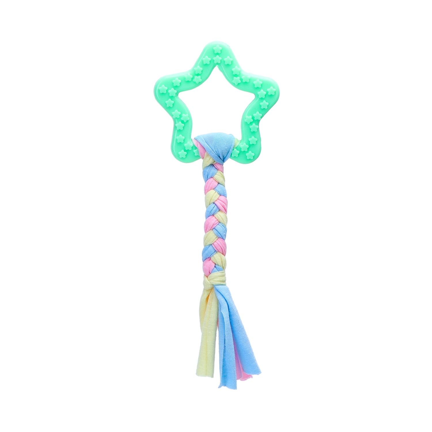 Cotton rope dog toys with TPR star