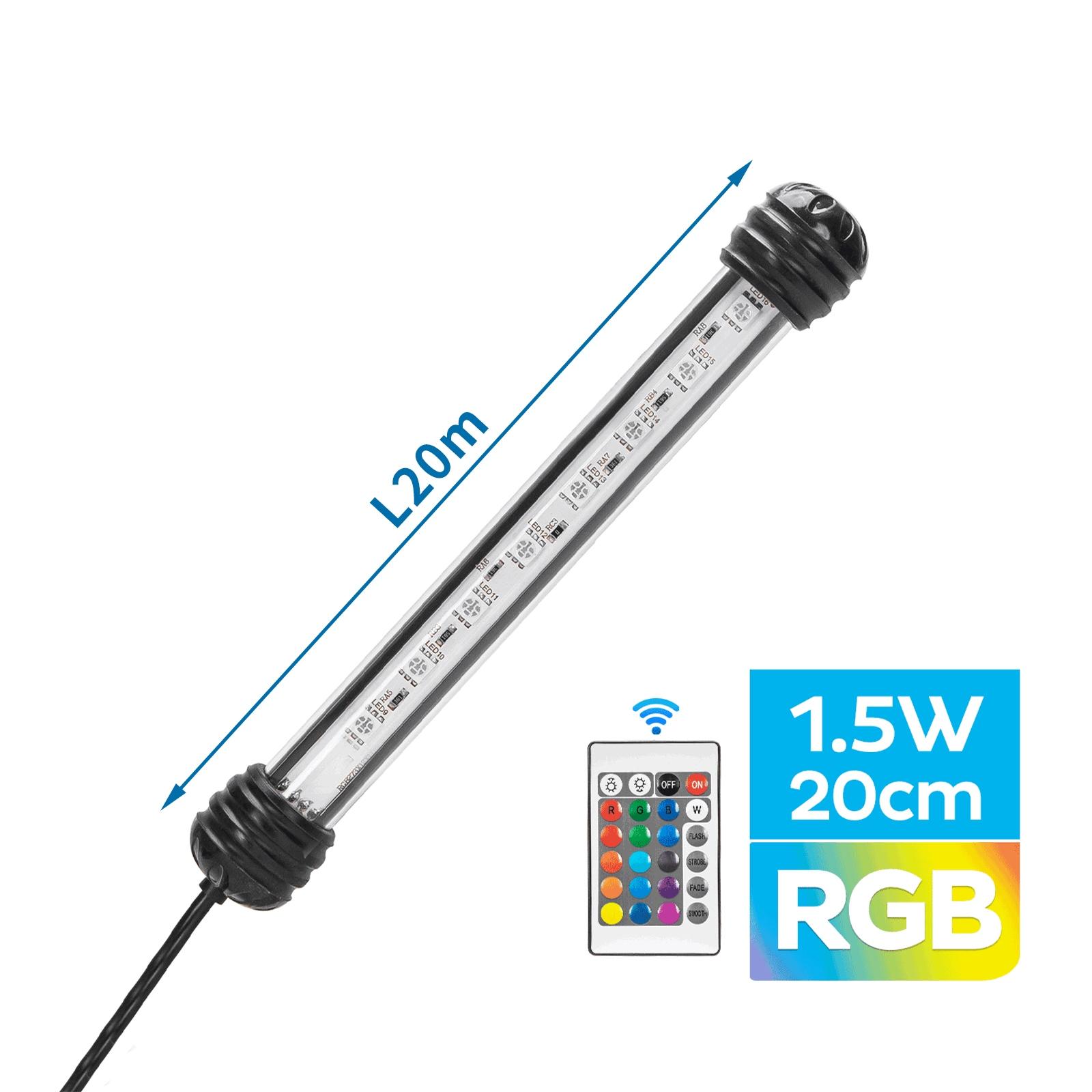 Regulowana lampa RGB do akwarium 1,5W