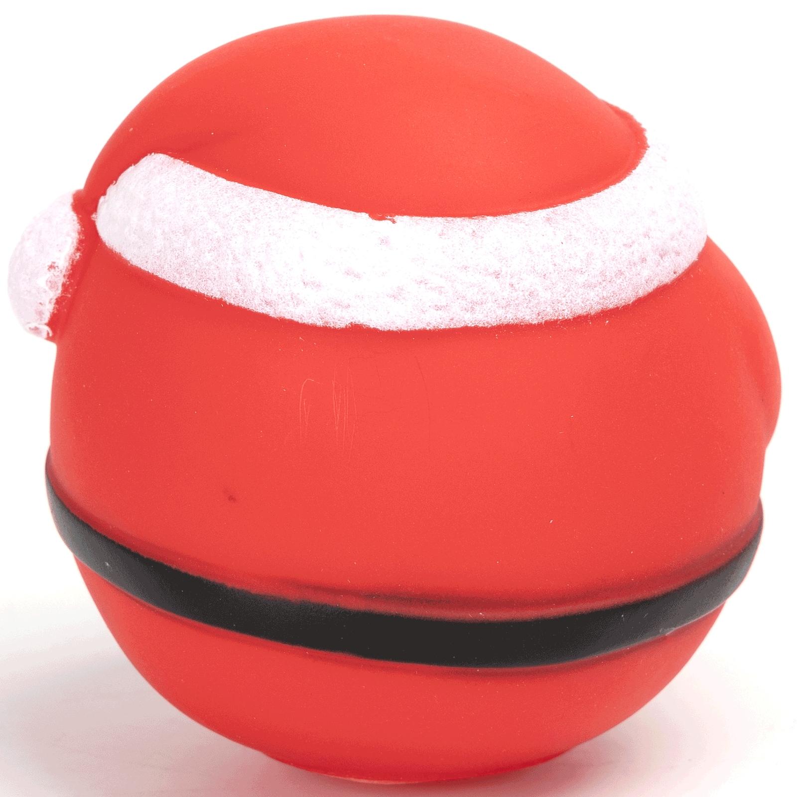 VINYL TOY ROUND SANTA D7.7CM RED