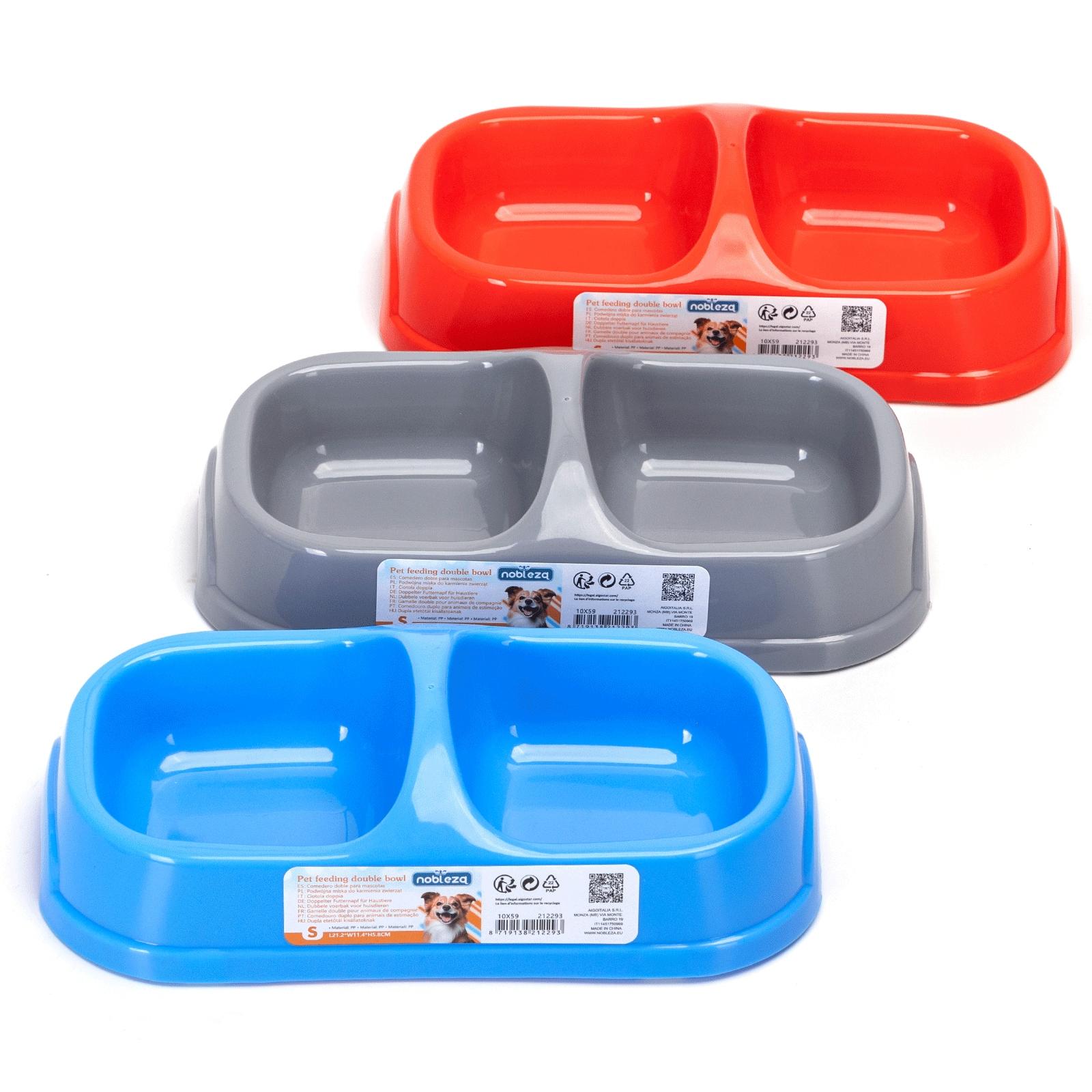 Pet feeding double bowl