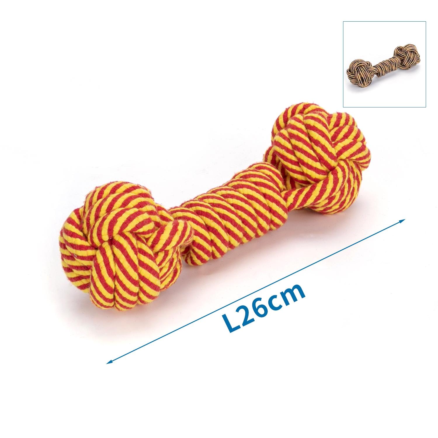 Cotton rope dog toy double ball