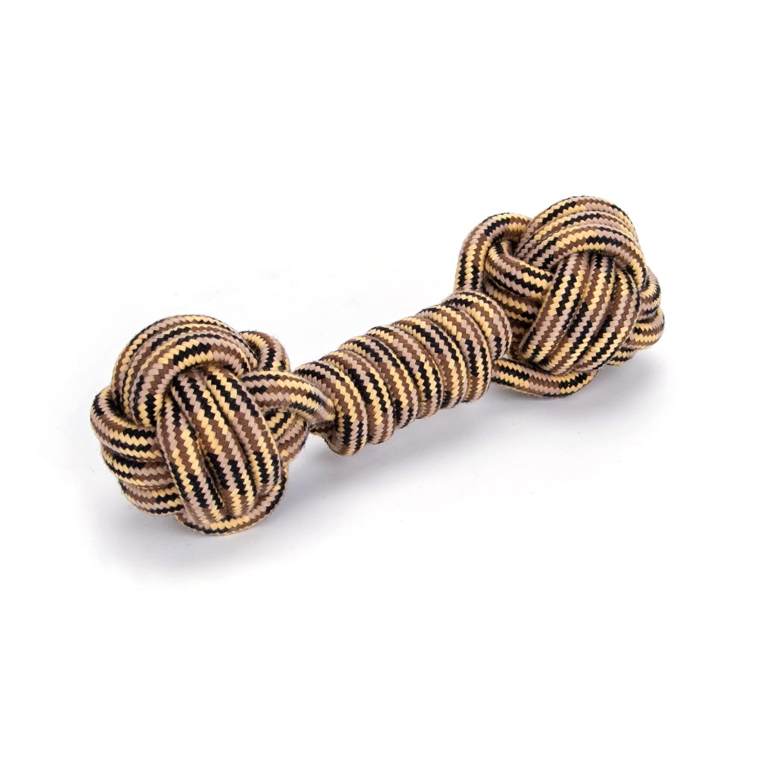 Cotton rope dog toy double ball