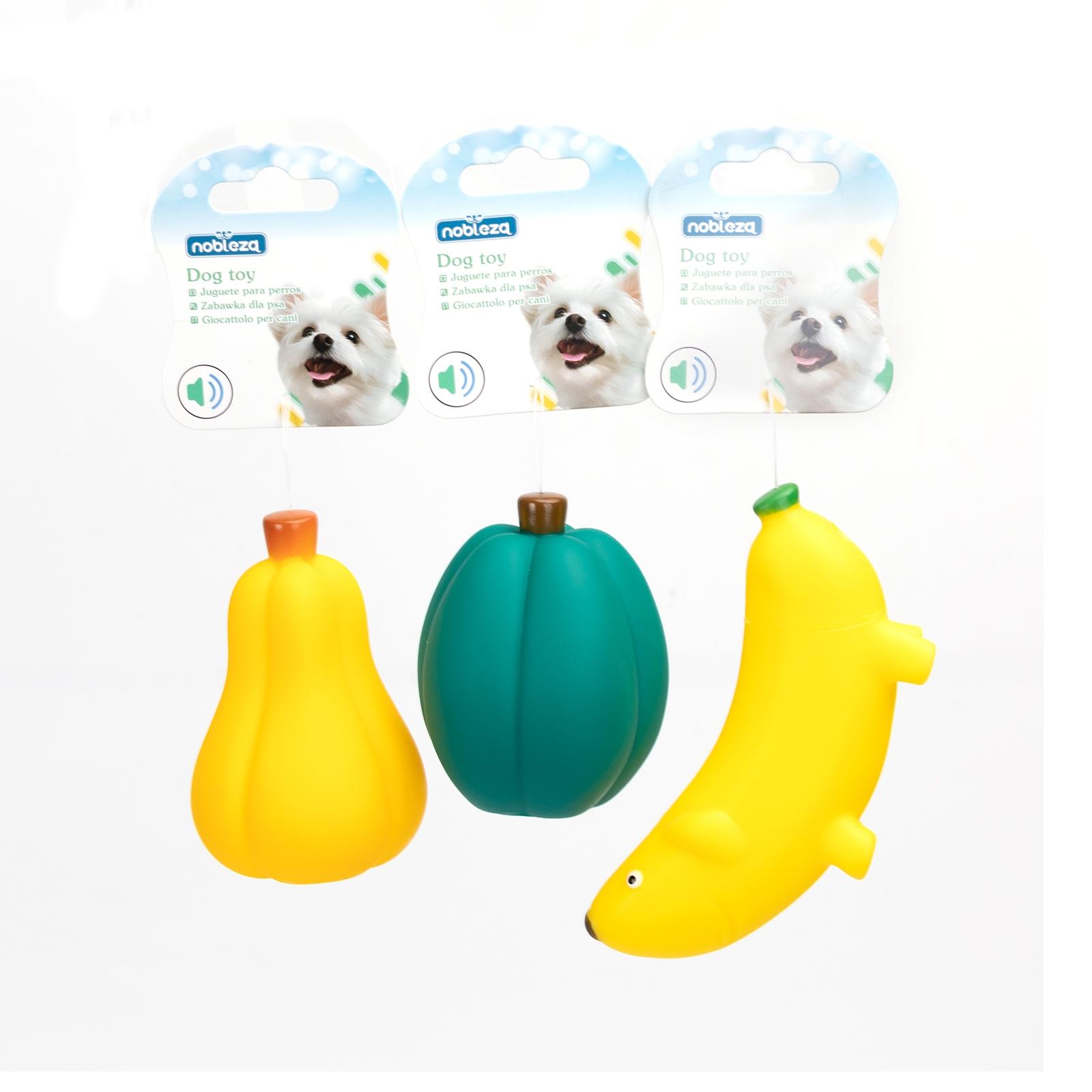 VINYL TOY GREEN PUMPKIN, YELLOW PUMPKIN, PUPPY BANANA L8.5*W7CM/L10.2*W6.3CM/L14*W5CM