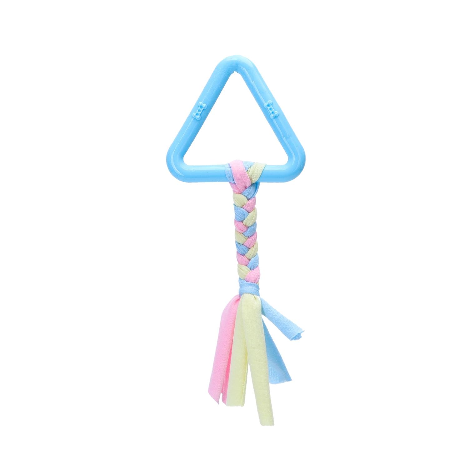 Cotton rope dog toys with TPR triangle