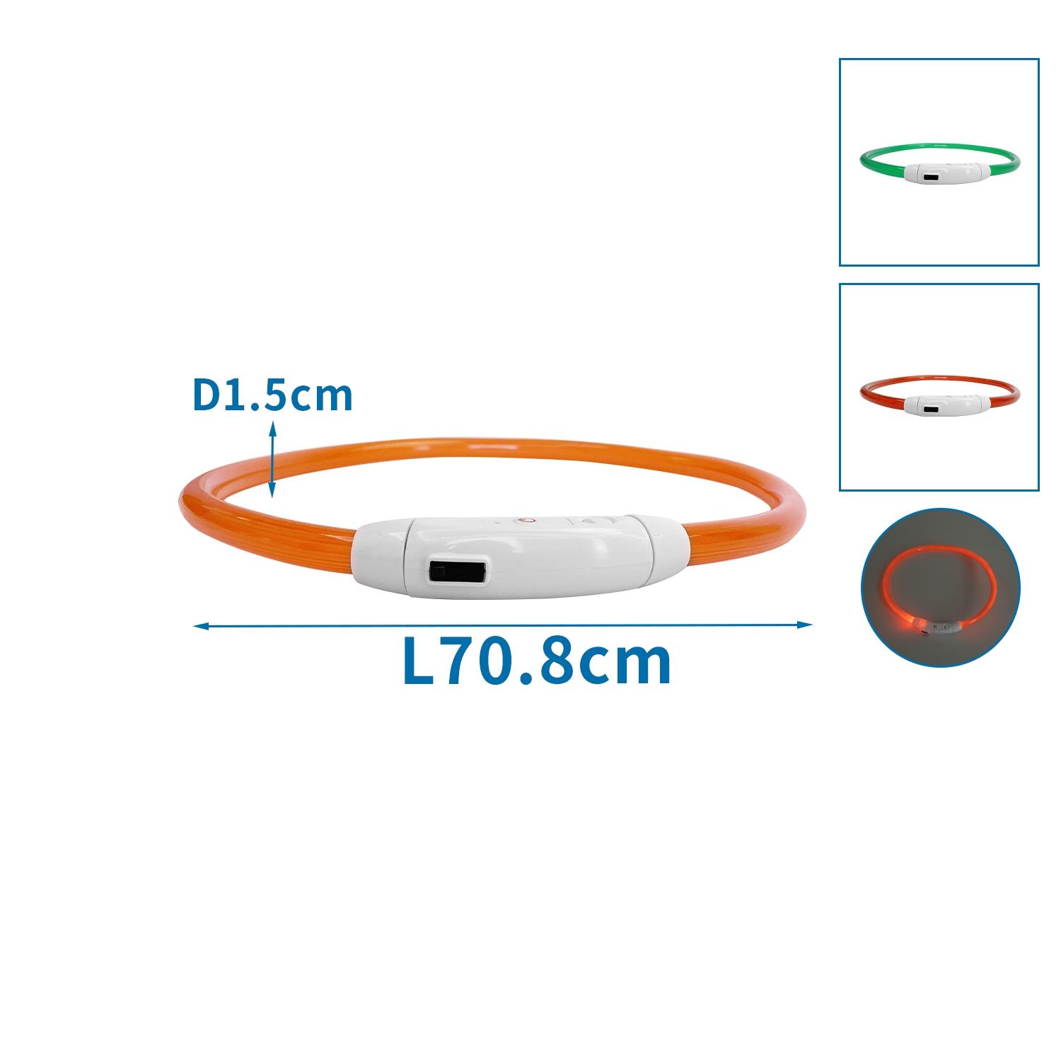 Obroża LED z PVC z 3 trybami ściemniania