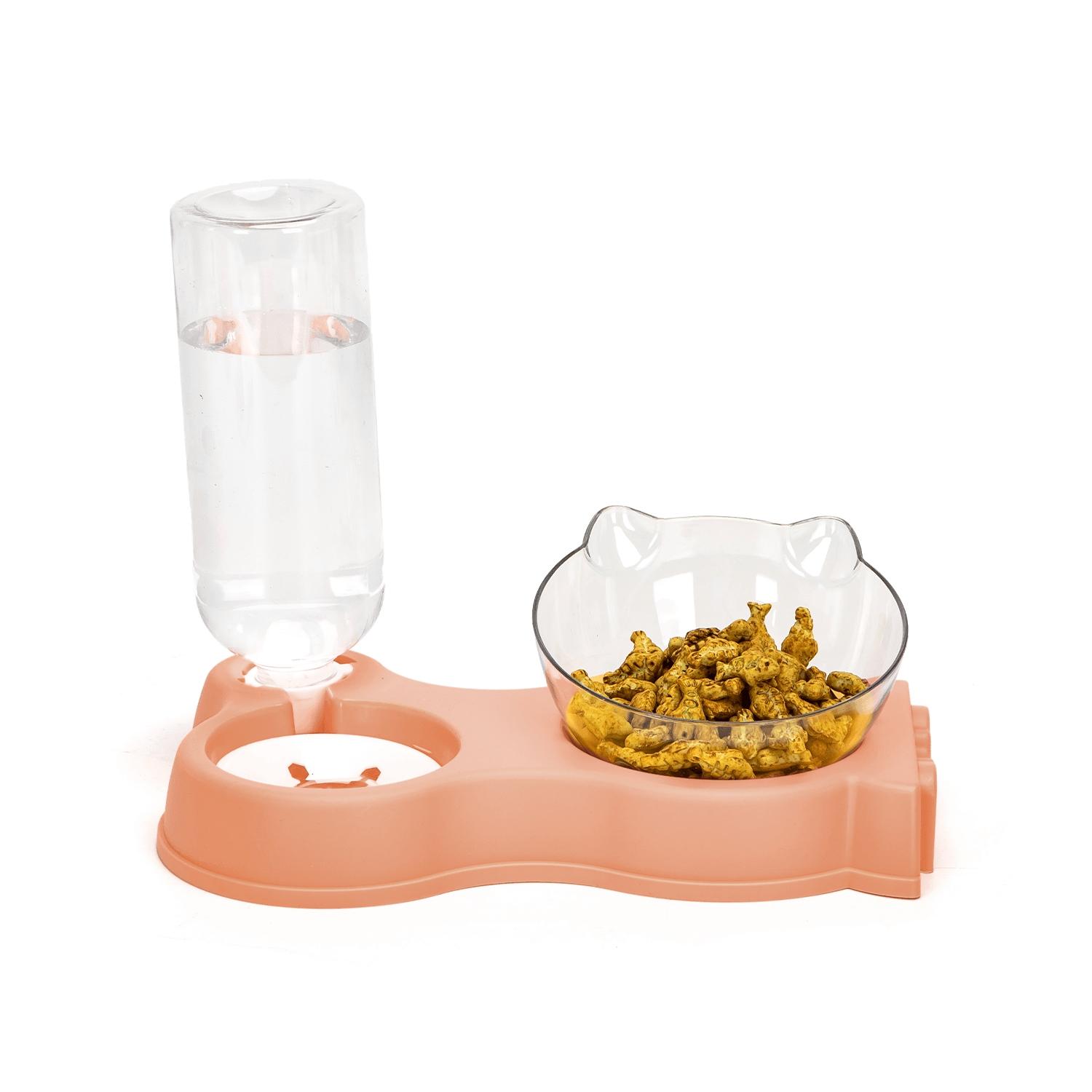 2-in-1 cat food and water bowl set