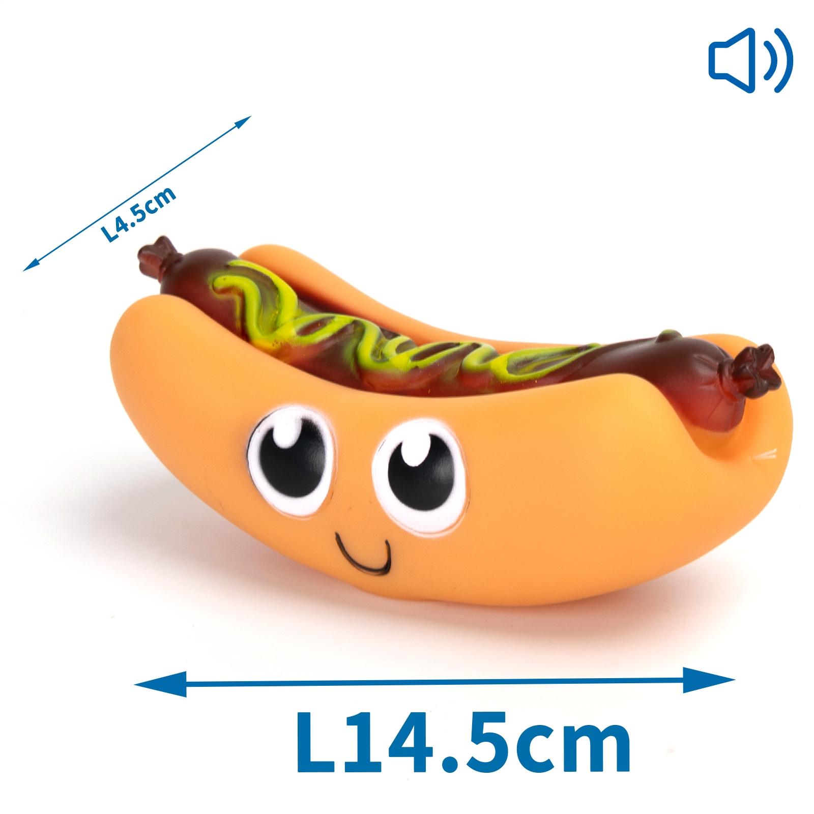 VINYL TOY CARTOON HOT DOG L14.5*W4.5CM BROWN