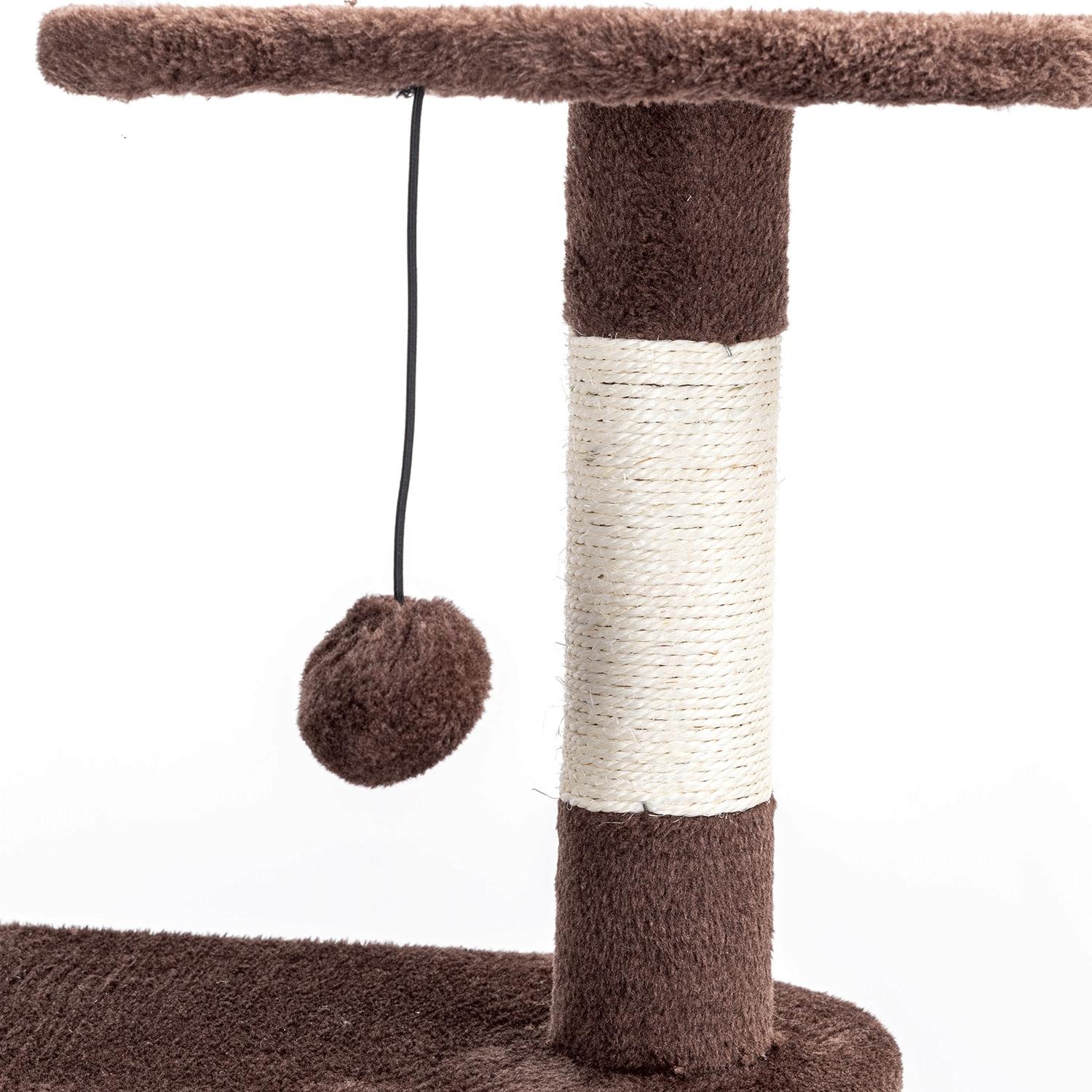 Cat paw-shaped double-layer cat tree with toy