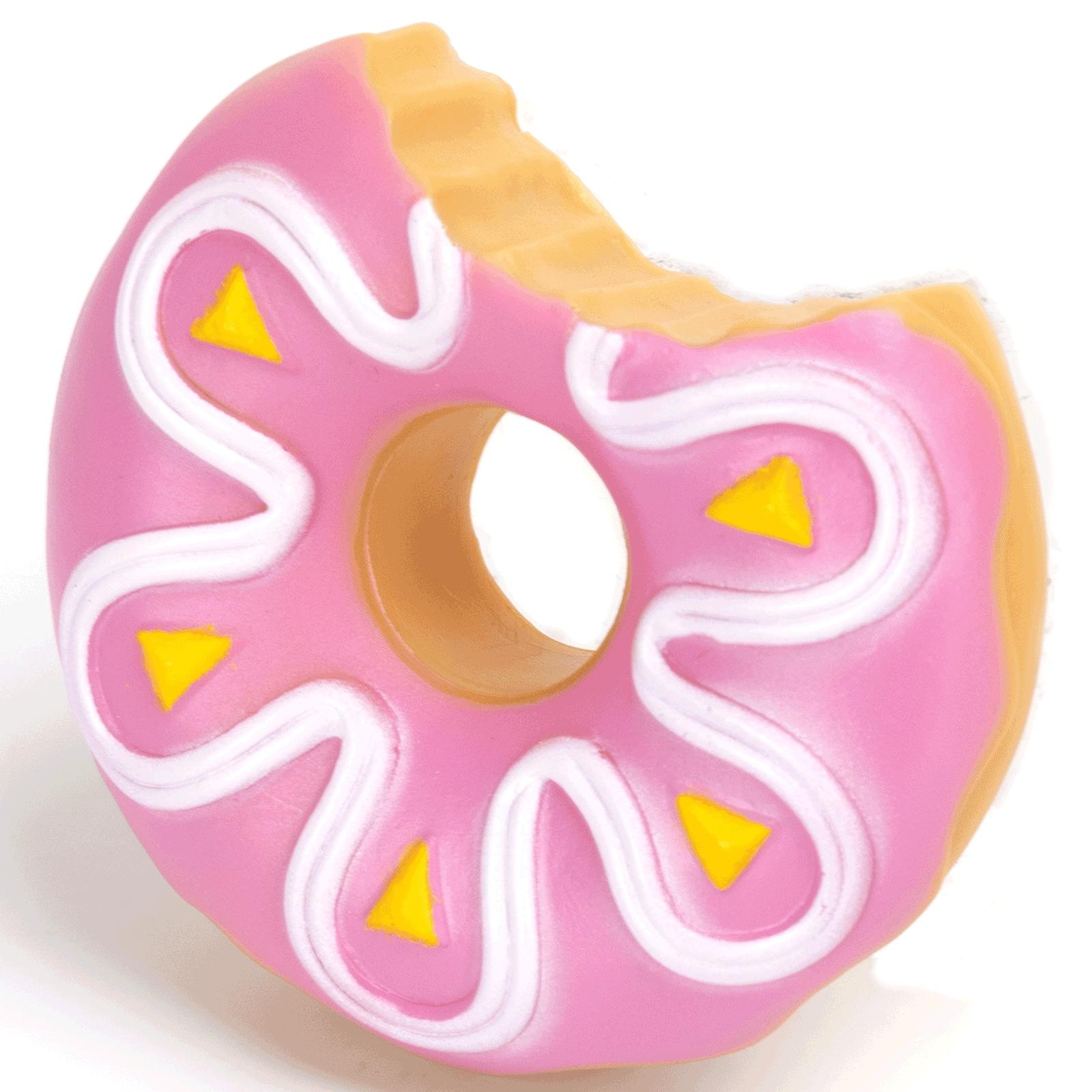 VINYL TOY NOTCH DONUT L9.3*W3.2CM BROWN & PINK